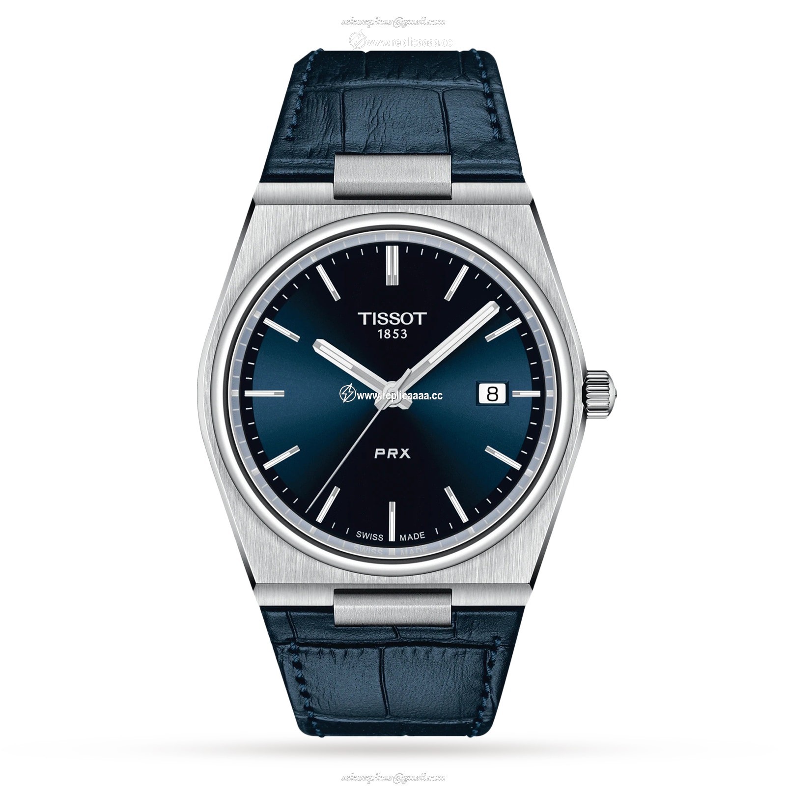 Tissot T-Classic PRX 40mm Mens details Blue T1374101604100