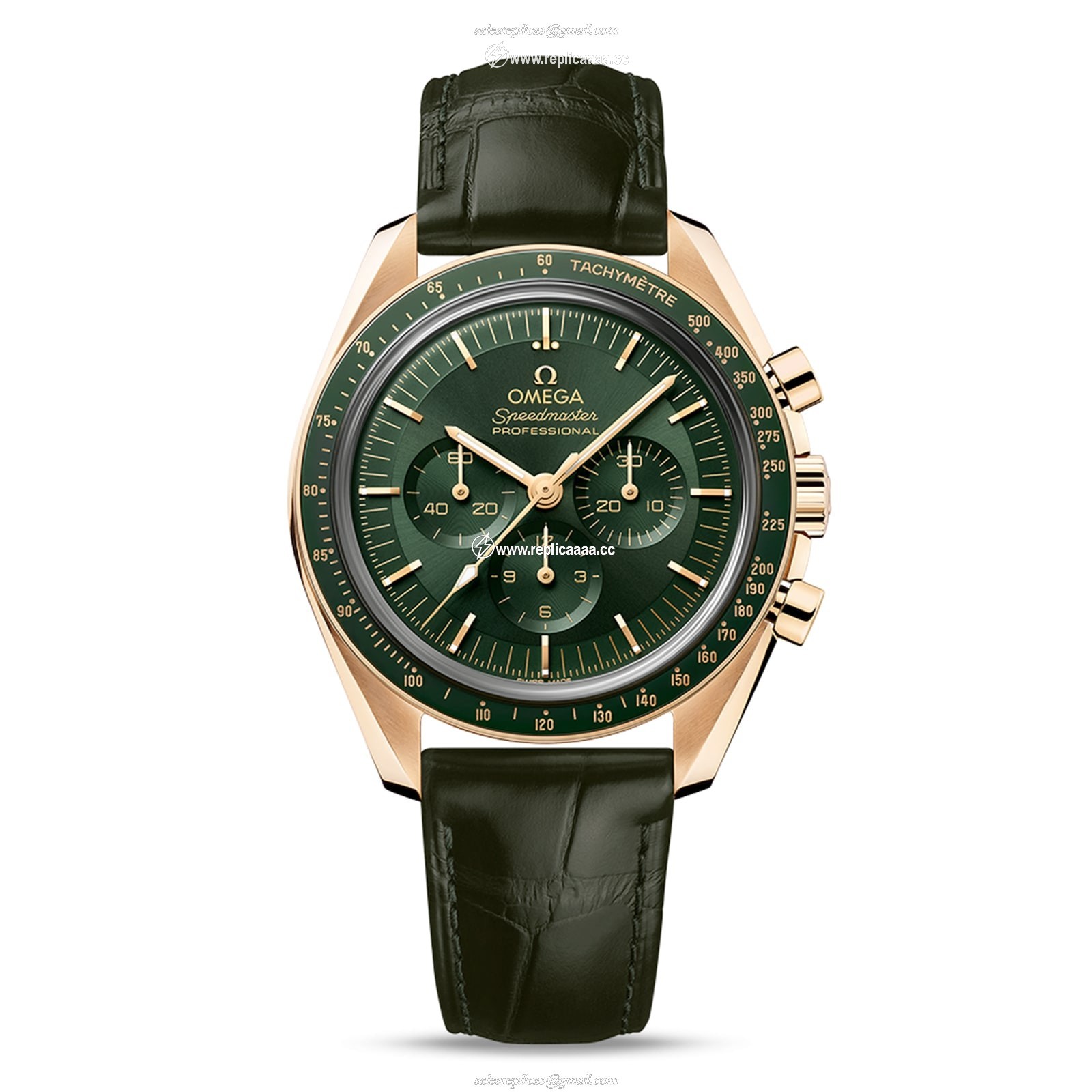 Omega Speedmaster Moonwatch Professional Co-Axial Master Chronometer Chronograph 42mm Mens details Green Moonshine Gold O31063425010001 1 Omega Speedmaster Moonwatch Professional Co-Axial Master Chronometer Chronograph 42mm Mens details Green Moonshine Gold O31063425010001