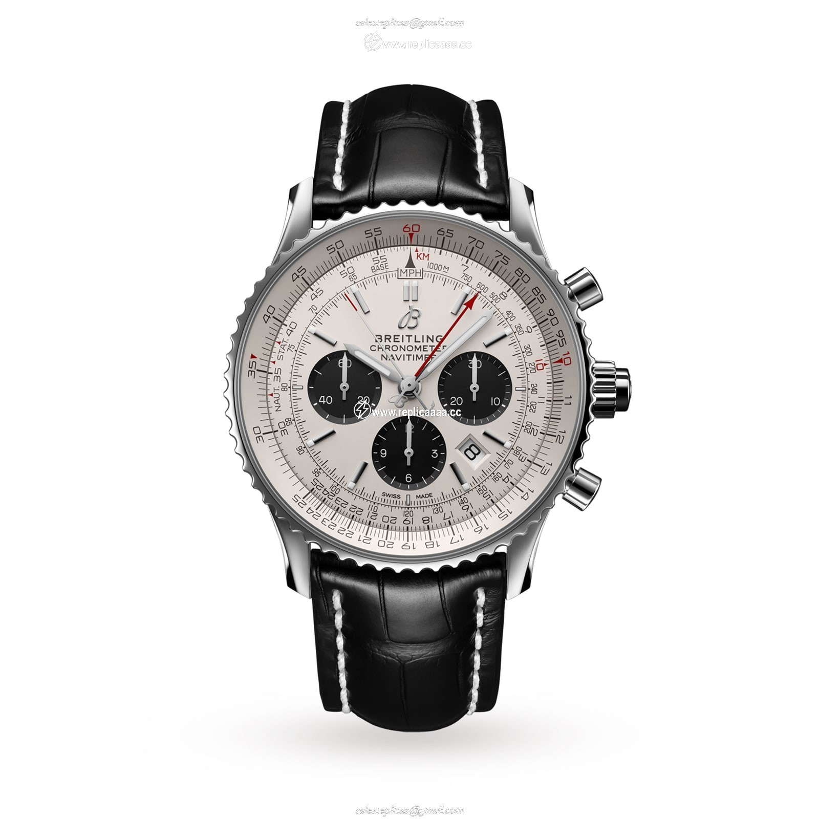 Breitling Navitimer B03 Chronograph Rattrapante 45 details AB0311211G1P1