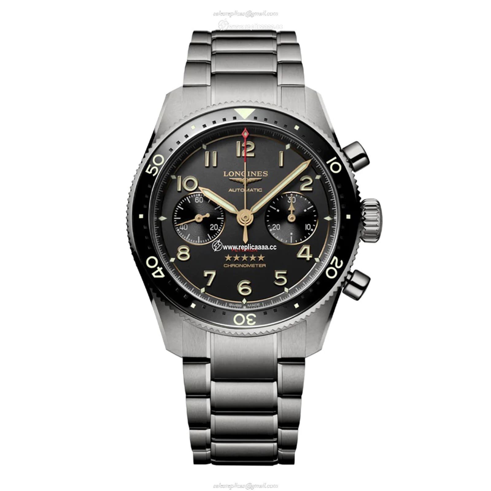 Longines Spirit Flyback Titanium 42mm Mens details Grey L38211536