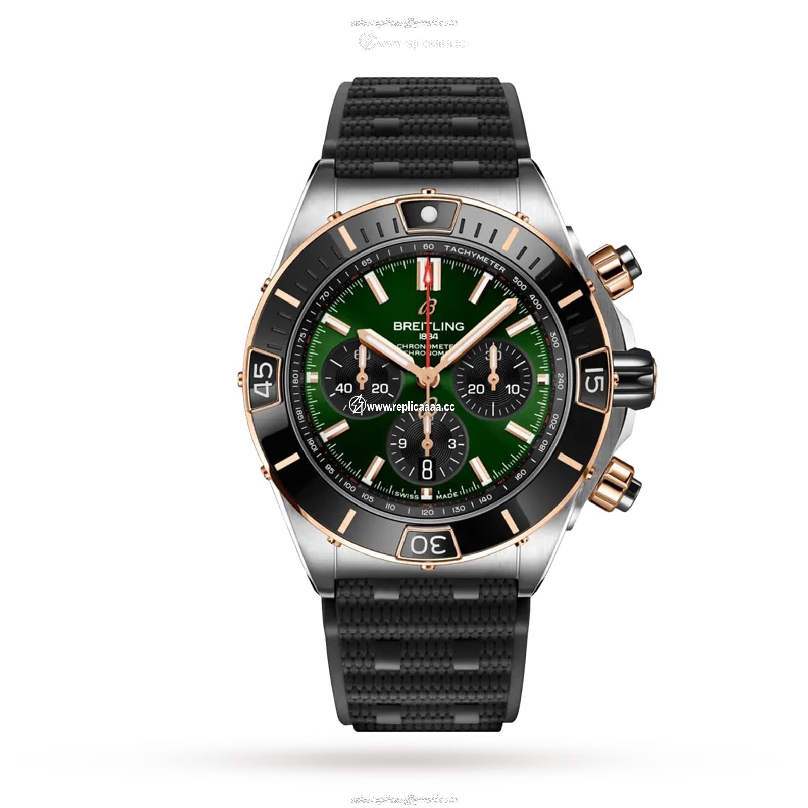 Breitling Super Chronomat B01 44 Stainless Steel 18k Red Gold Rubber Strap details UB0136251L1S1 1 Breitling Super Chronomat B01 44 Stainless Steel 18k Red Gold Rubber Strap details UB0136251L1S1