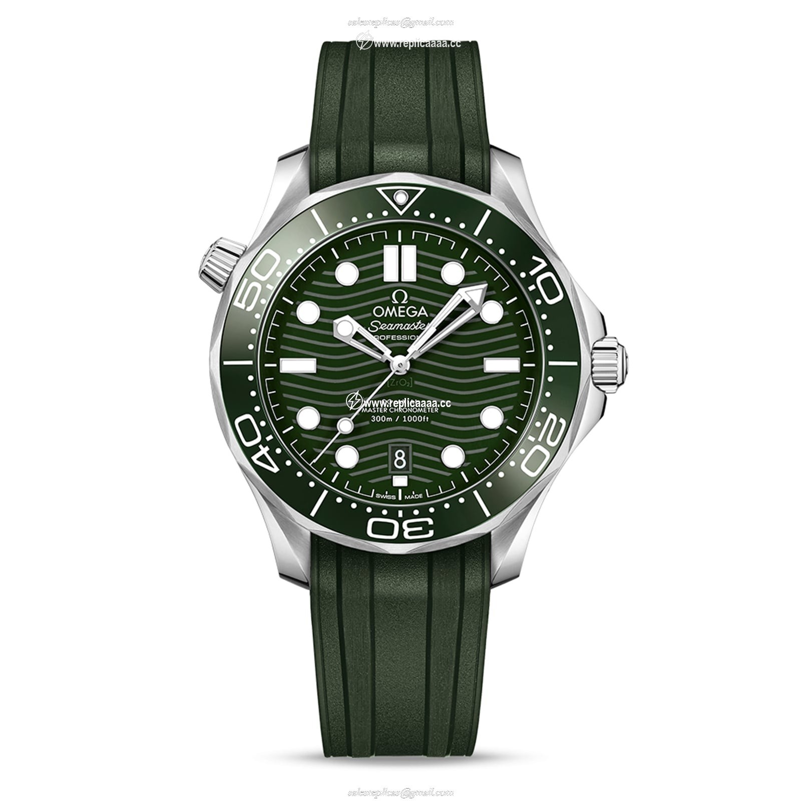 Omega Seamaster Diver 300m Co-Axial Master Chronometer 42mm Mens details Green O21032422010001