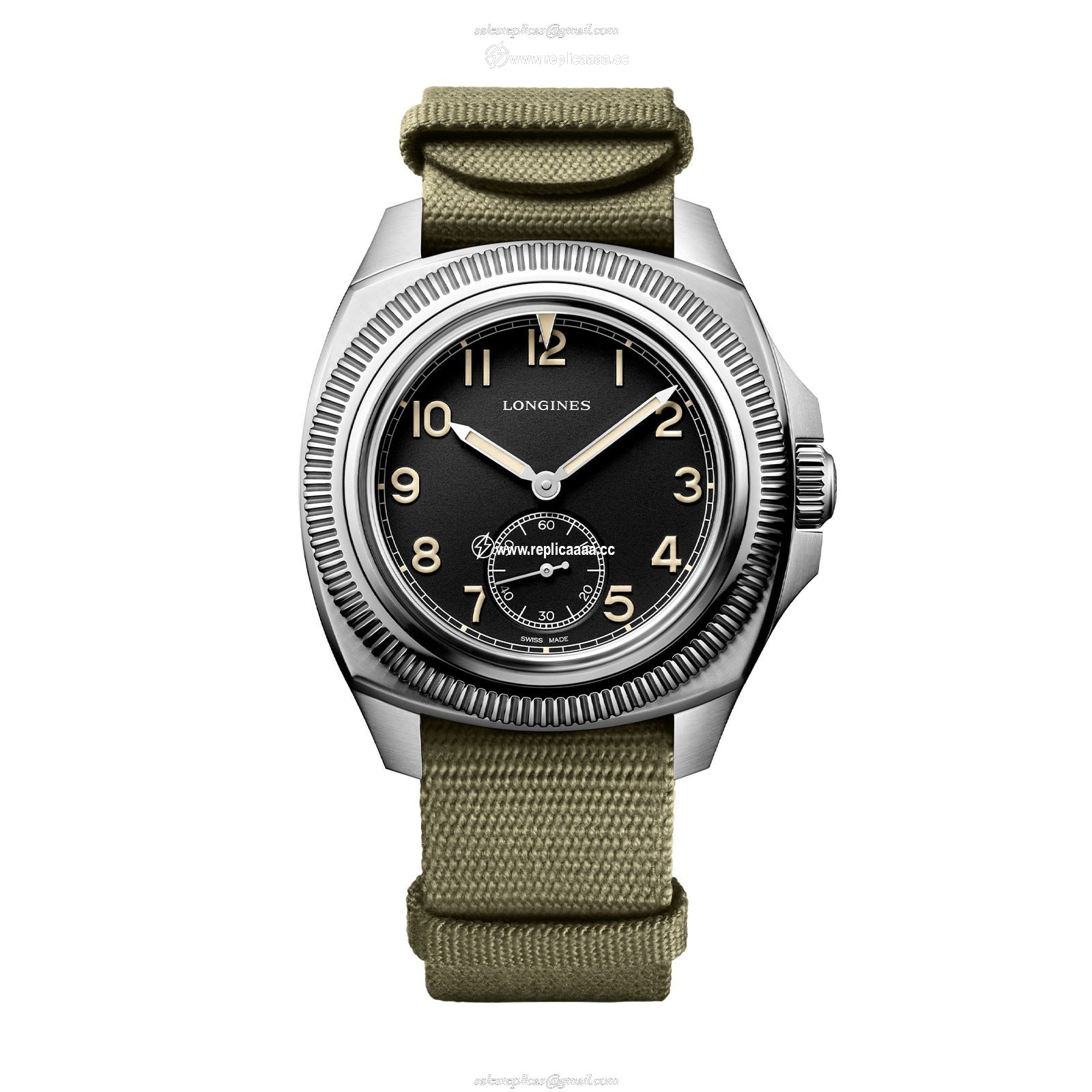 Longines Majetek Black and Khaki Automatic 43mm Mens details L28384538 1 Longines Majetek Black and Khaki Automatic 43mm Mens details L28384538