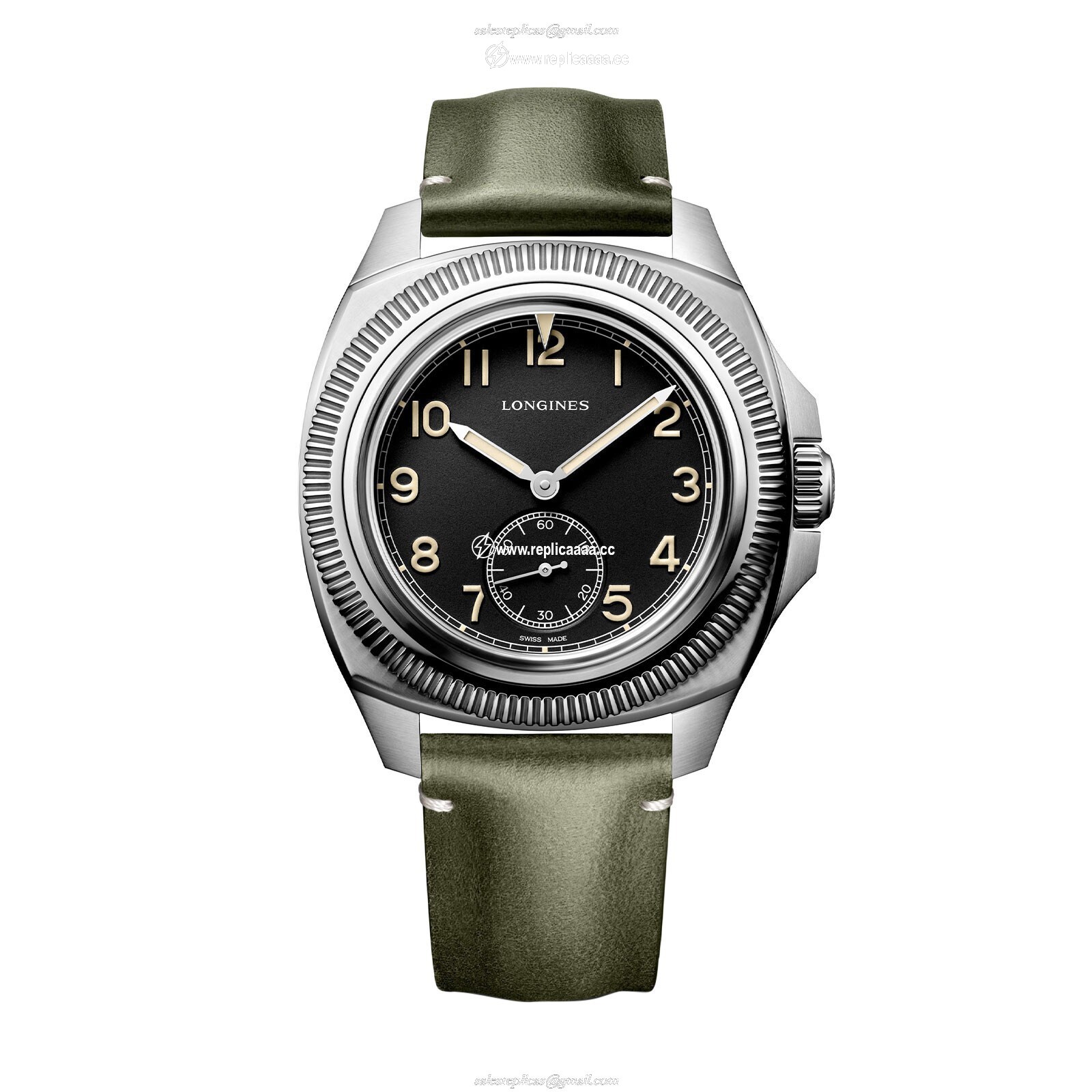 Longines Majetek Black and Green Automatic 43mm Mens details L28384532 1 Longines Majetek Black and Green Automatic 43mm Mens details L28384532