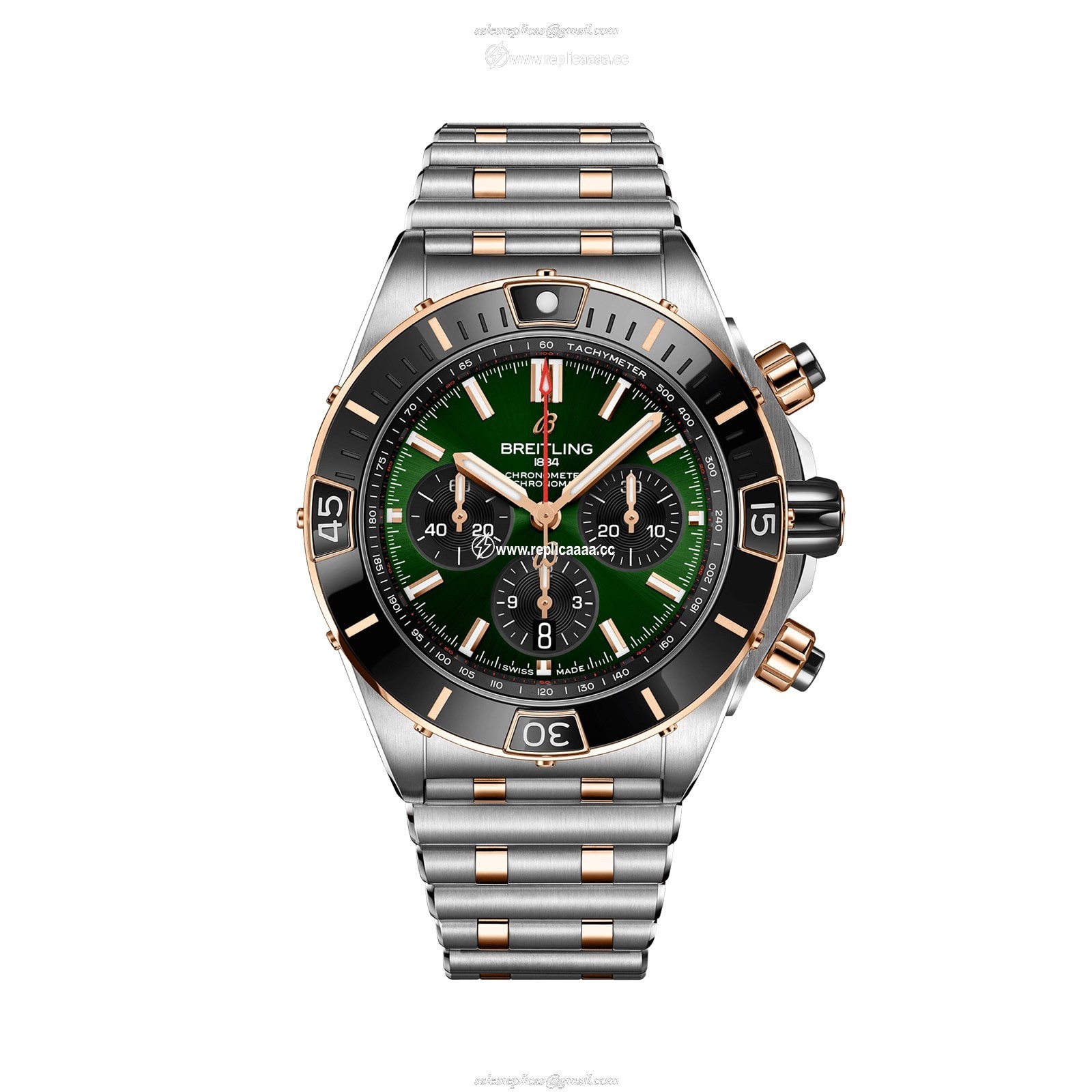 Breitling Super Chronomat B01 44 Stainless Steel 18k Red Gold details UB0136251L1U1 1 Breitling Super Chronomat B01 44 Stainless Steel 18k Red Gold details UB0136251L1U1