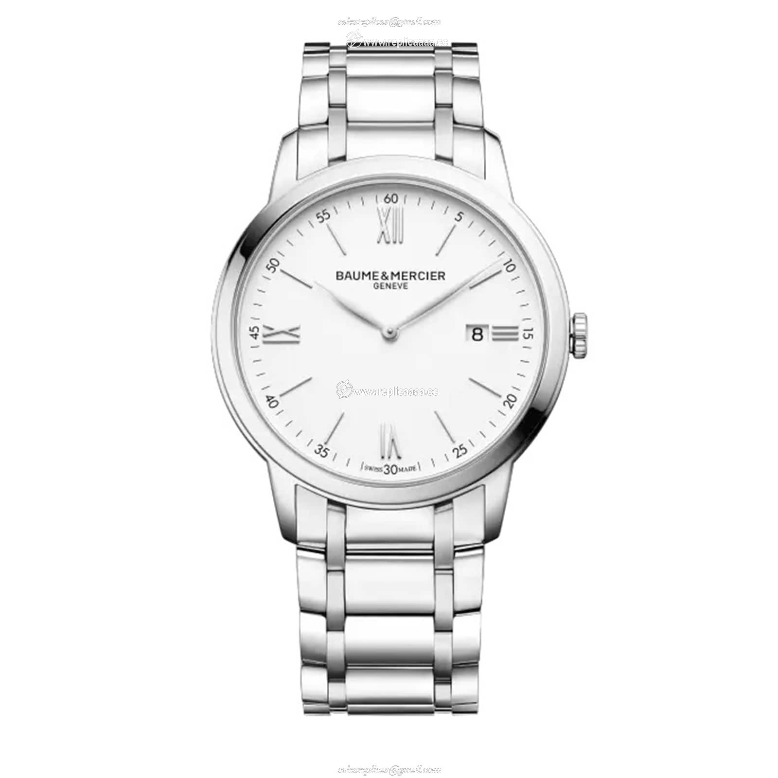 Baume & Mercier Classima Quartz 42mm Mens details White M0A10526