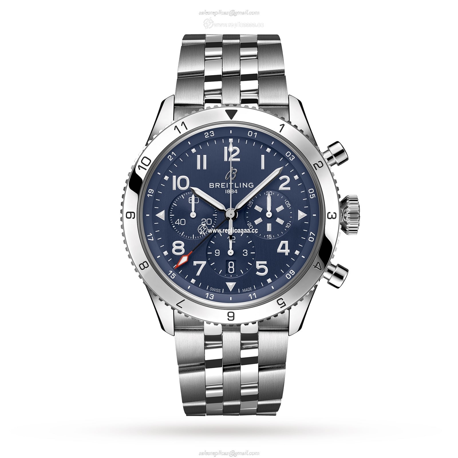 Breitling Super AVI B04 Chronograph GMT 46 Tribute to Vought F4U Corsair details AB04451A1C1A1 1 Breitling Super AVI B04 Chronograph GMT 46 Tribute to Vought F4U Corsair details AB04451A1C1A1