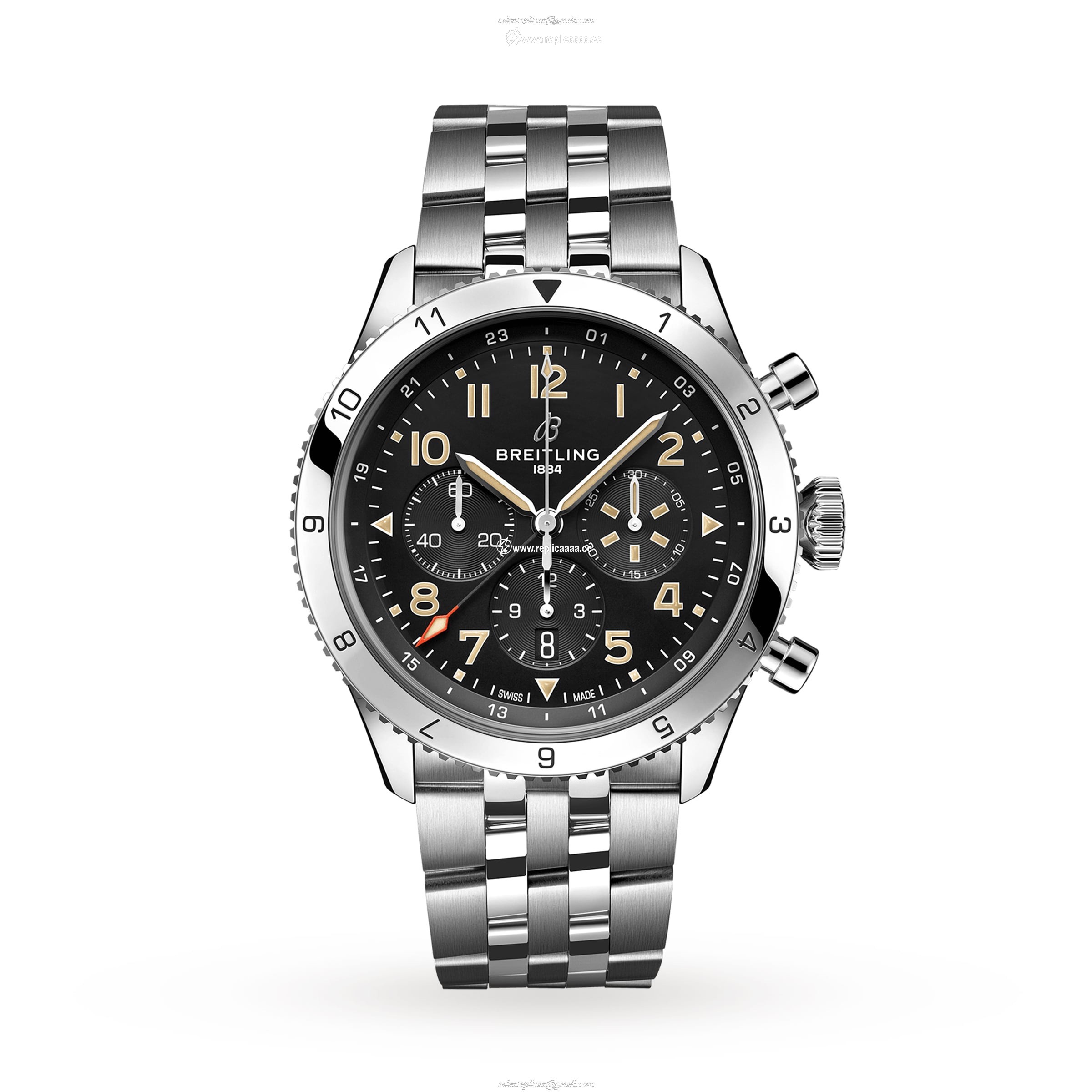 Breitling Super AVI B04 Chronograph GMT 46 P-51 Mustang details AB04453A1B1A1 1 Breitling Super AVI B04 Chronograph GMT 46 P-51 Mustang details AB04453A1B1A1