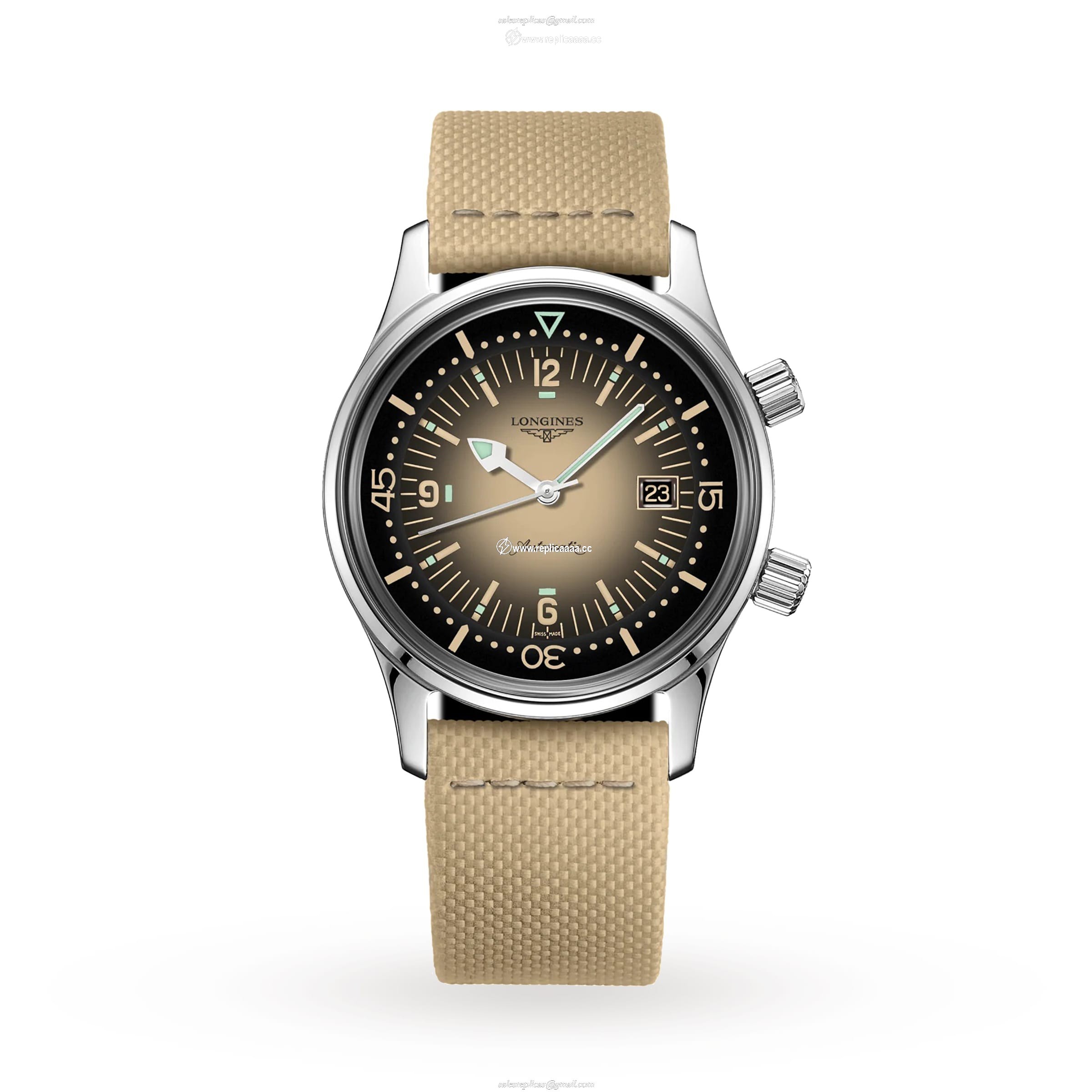 Longines Legend Diver 36mm Mens details Beige L33744302 1 Longines Legend Diver 36mm Mens details Beige L33744302