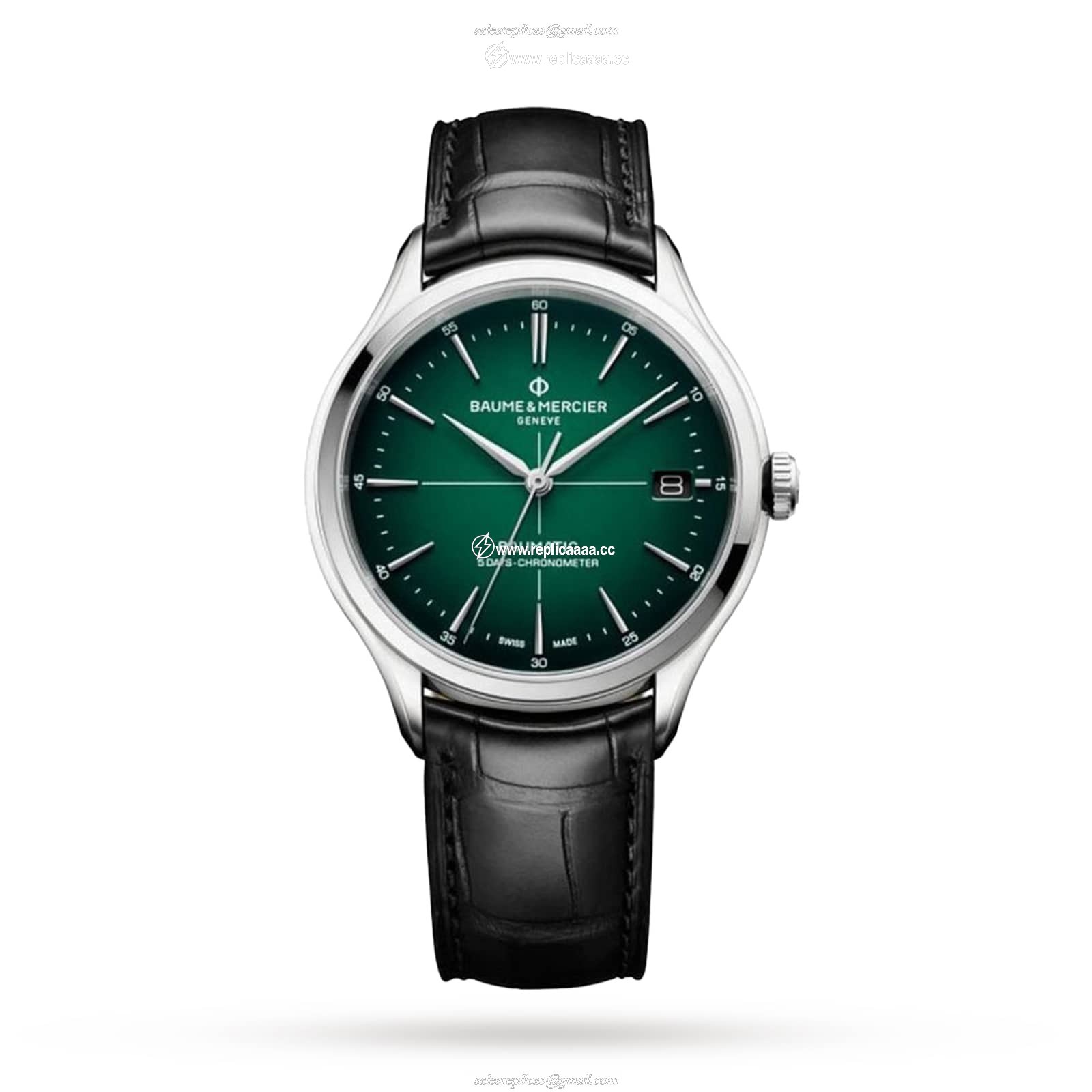Baume & Mercier Clifton 40mm Mens details Green BM0A10592 1 Baume & Mercier Clifton 40mm Mens details Green BM0A10592