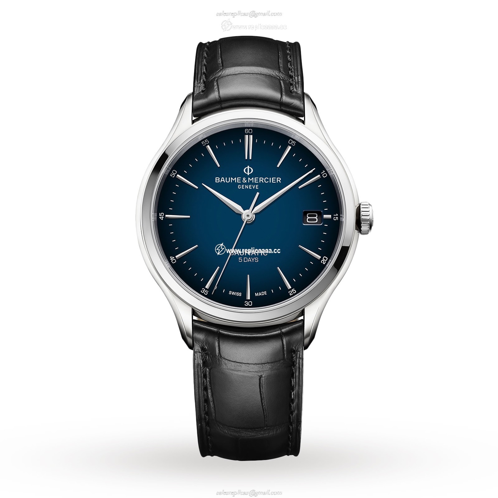Baume & Mercier Clifton Baumatic 40mm Mens details BM0A10467 1 Baume & Mercier Clifton Baumatic 40mm Mens details BM0A10467