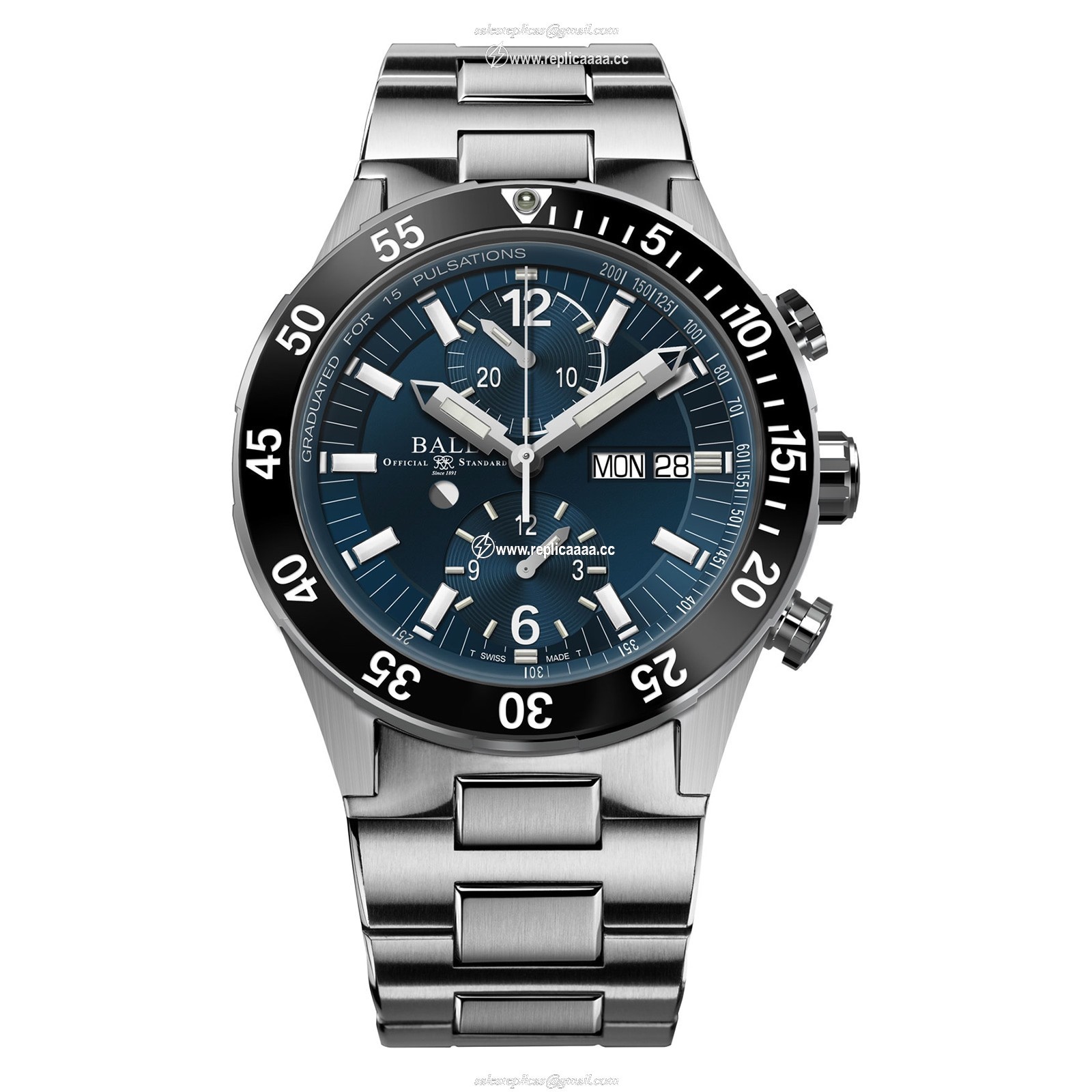 BALL Roadmaster Rescue Chronograph 42mm Limited Edition Mens details Blue DC3030C-S-BE