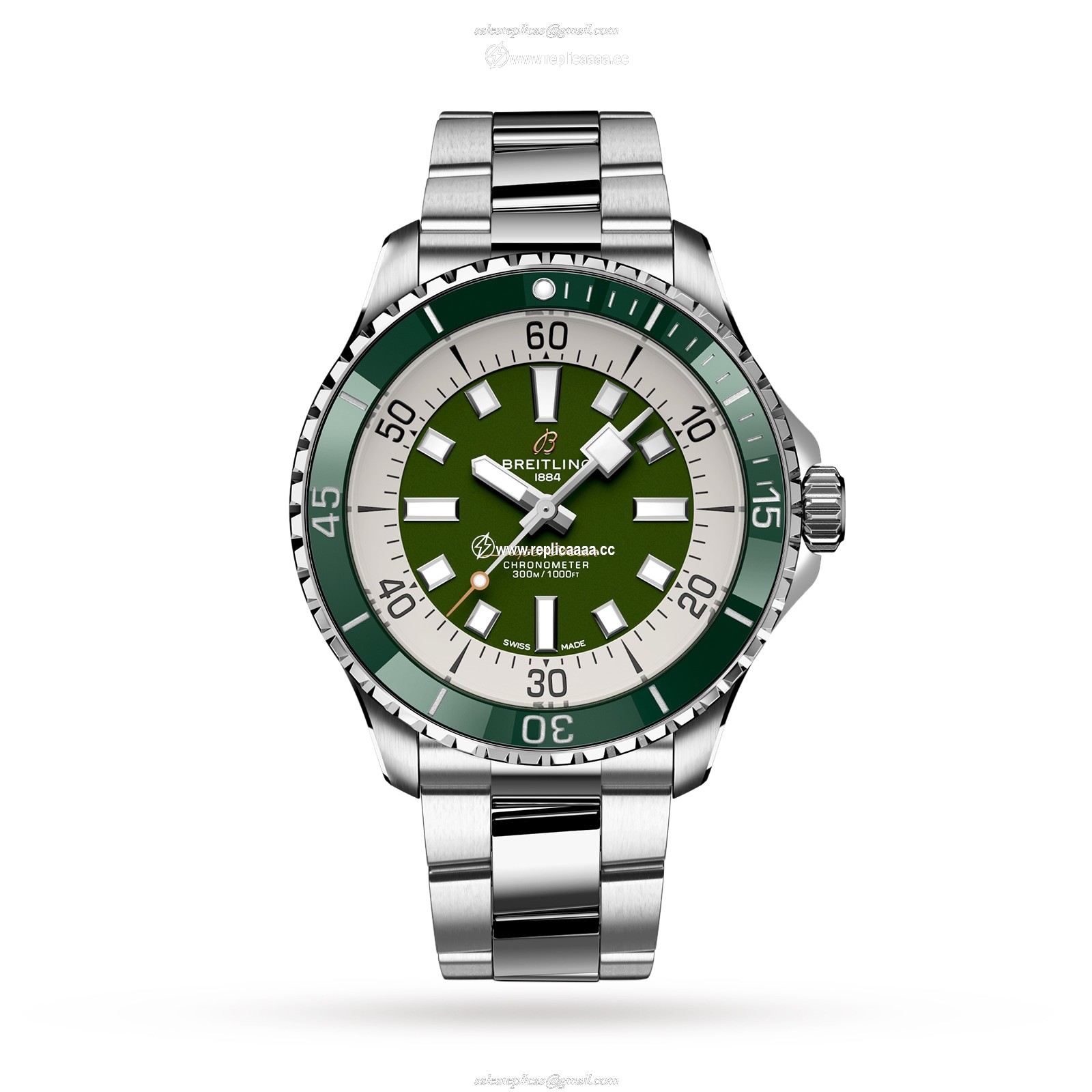 Breitling Superocean Automatic 44 Stainless Steel - Green details A17376A31L1A1