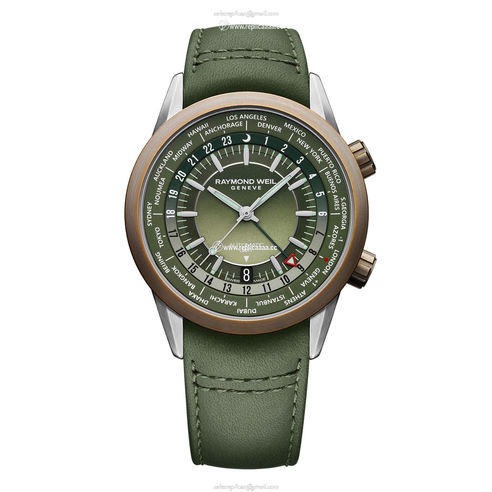 Raymond Weil Freelancer 40.5mm Mens details Green 2765-SBC-52001