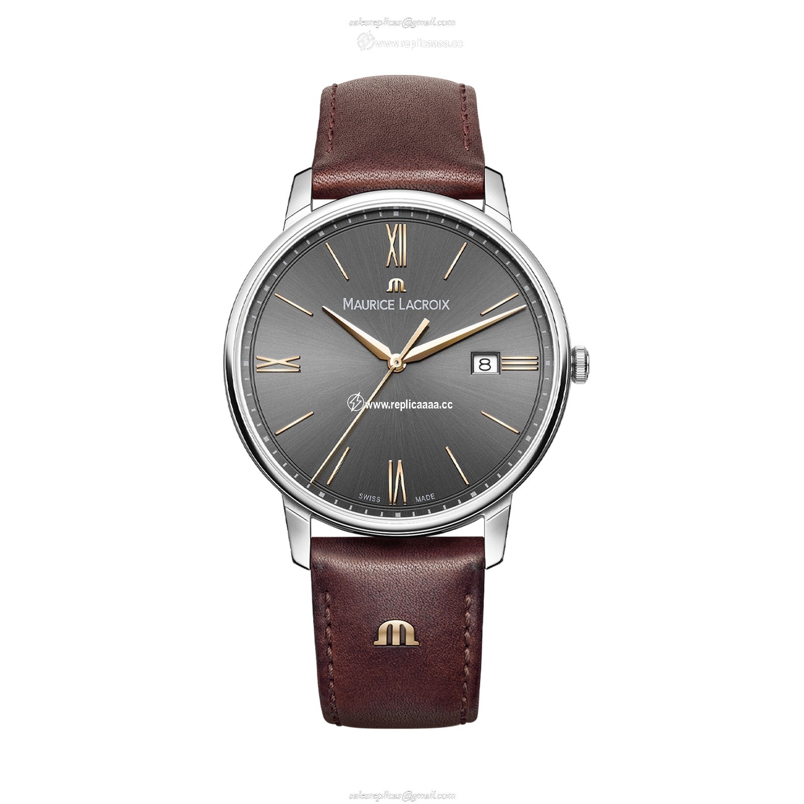 Maurice Lacroix Eliros Date 40mm Mens details Grey EL1118-SS001-311-1 1 Maurice Lacroix Eliros Date 40mm Mens details Grey EL1118-SS001-311-1