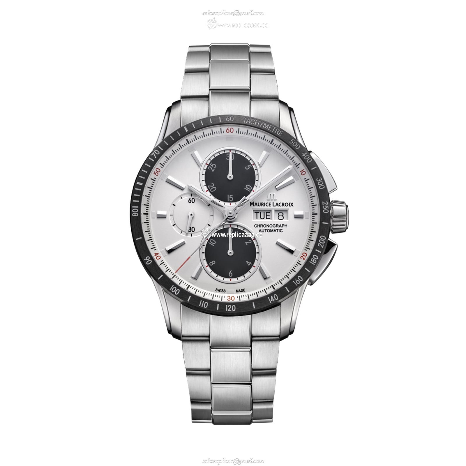 Maurice Lacroix Pontos S Chronograph 43mm Mens details White PT6038-SSL22-130-1 1 Maurice Lacroix Pontos S Chronograph 43mm Mens details White PT6038-SSL22-130-1
