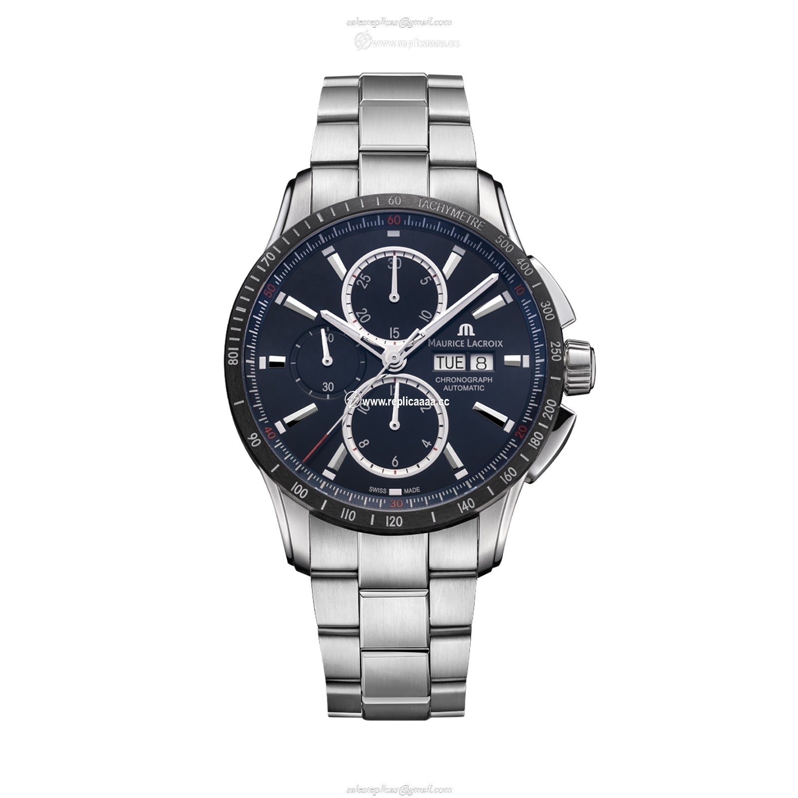 Maurice Lacroix Pontos S Chronograph 43mm Mens details Blue PT6038-SSL22-430-1 1 Maurice Lacroix Pontos S Chronograph 43mm Mens details Blue PT6038-SSL22-430-1