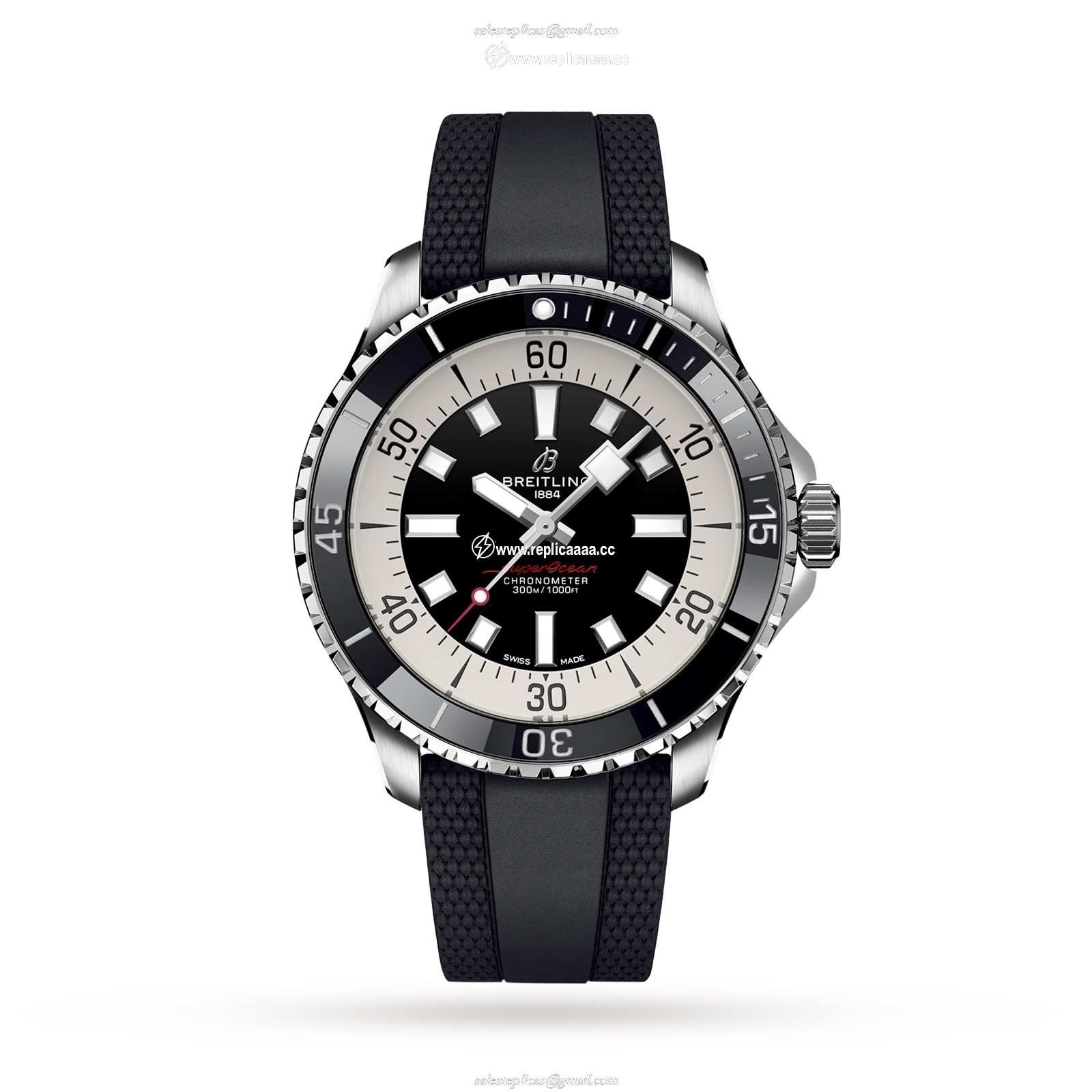 Breitling Superocean Automatic 44 Stainless Steel Rubber Strap details A17376211B1S1 1 Breitling Superocean Automatic 44 Stainless Steel Rubber Strap details A17376211B1S1