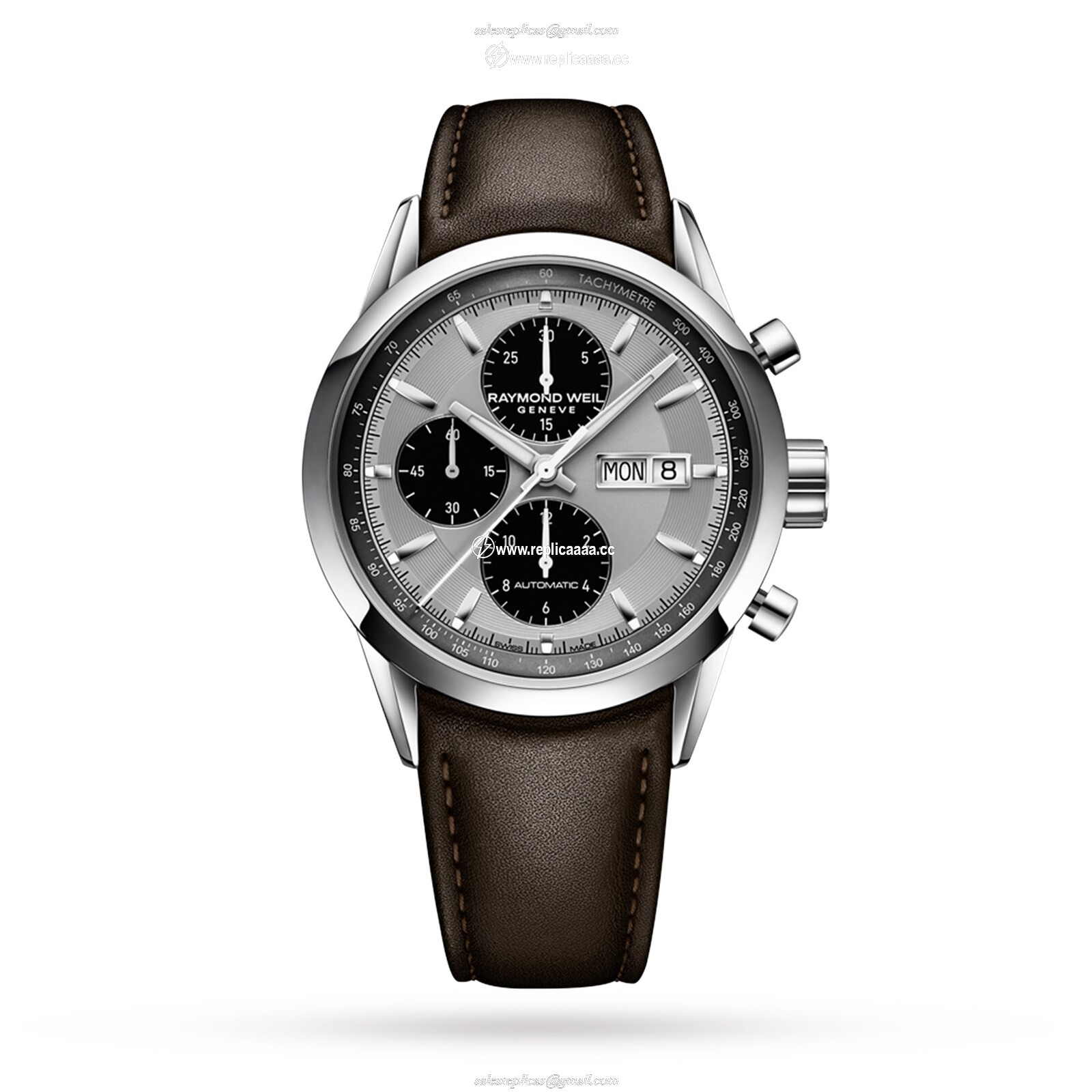 Raymond Weil Freelancer Mens Chronograph Leather details 42mm 7732-STC-65201