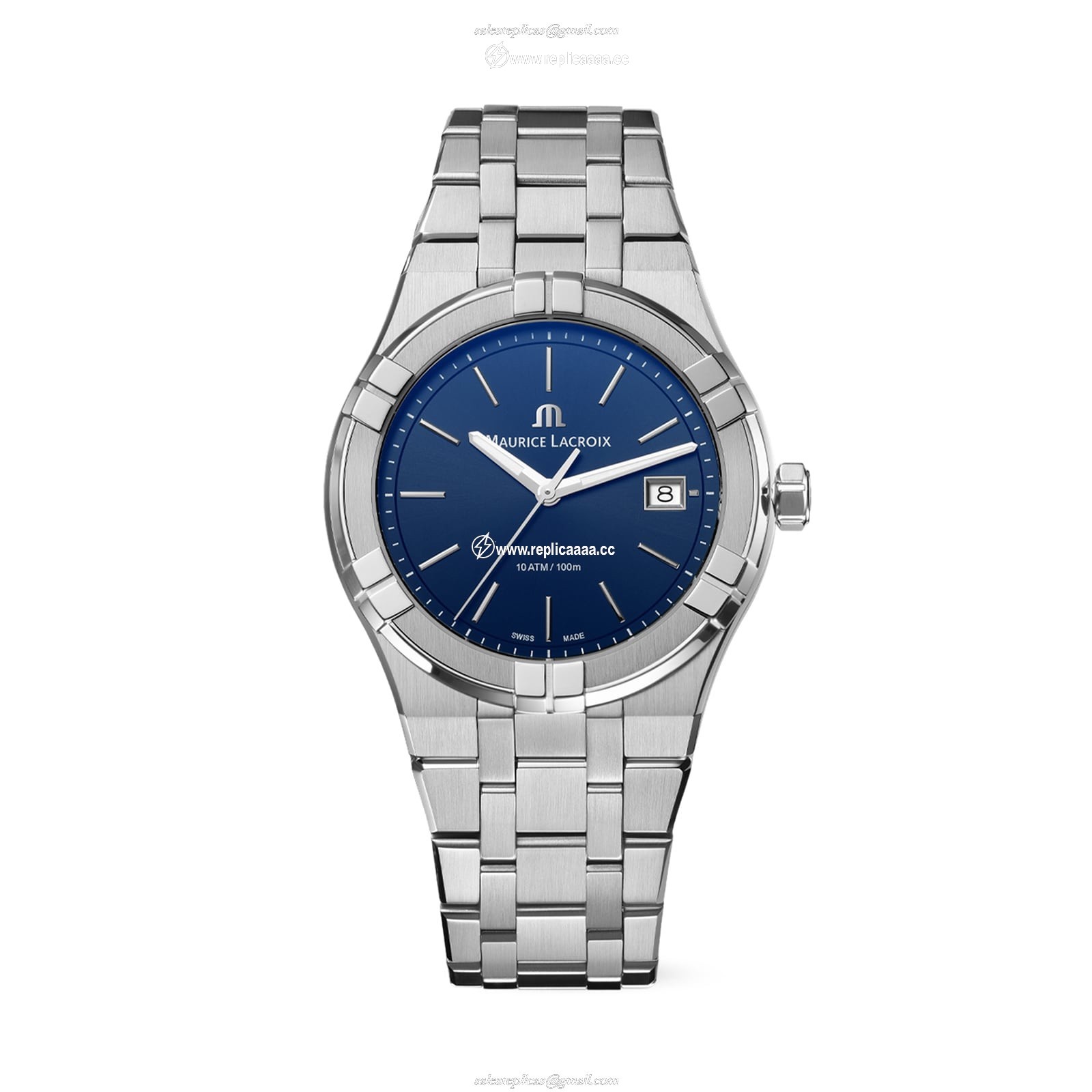 Maurice Lacroix Aikon Quartz Date 40mm Mens details Navy AI1108-SS002-430-1 1 Maurice Lacroix Aikon Quartz Date 40mm Mens details Navy AI1108-SS002-430-1