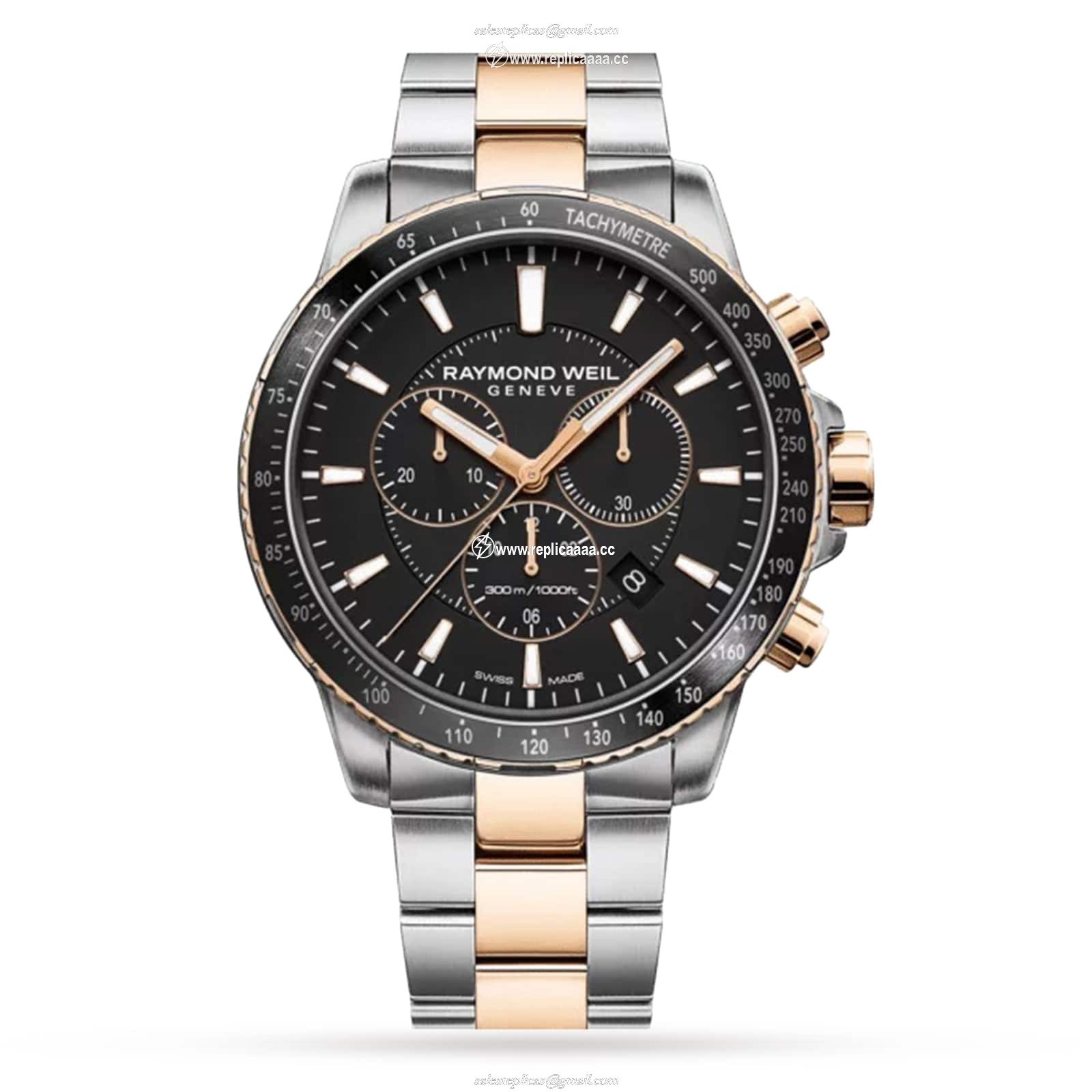 Raymond Weil Tango Two Tone Chronograph 44mm Mens details 8570-SP5-20001 1 Raymond Weil Tango Two Tone Chronograph 44mm Mens details 8570-SP5-20001