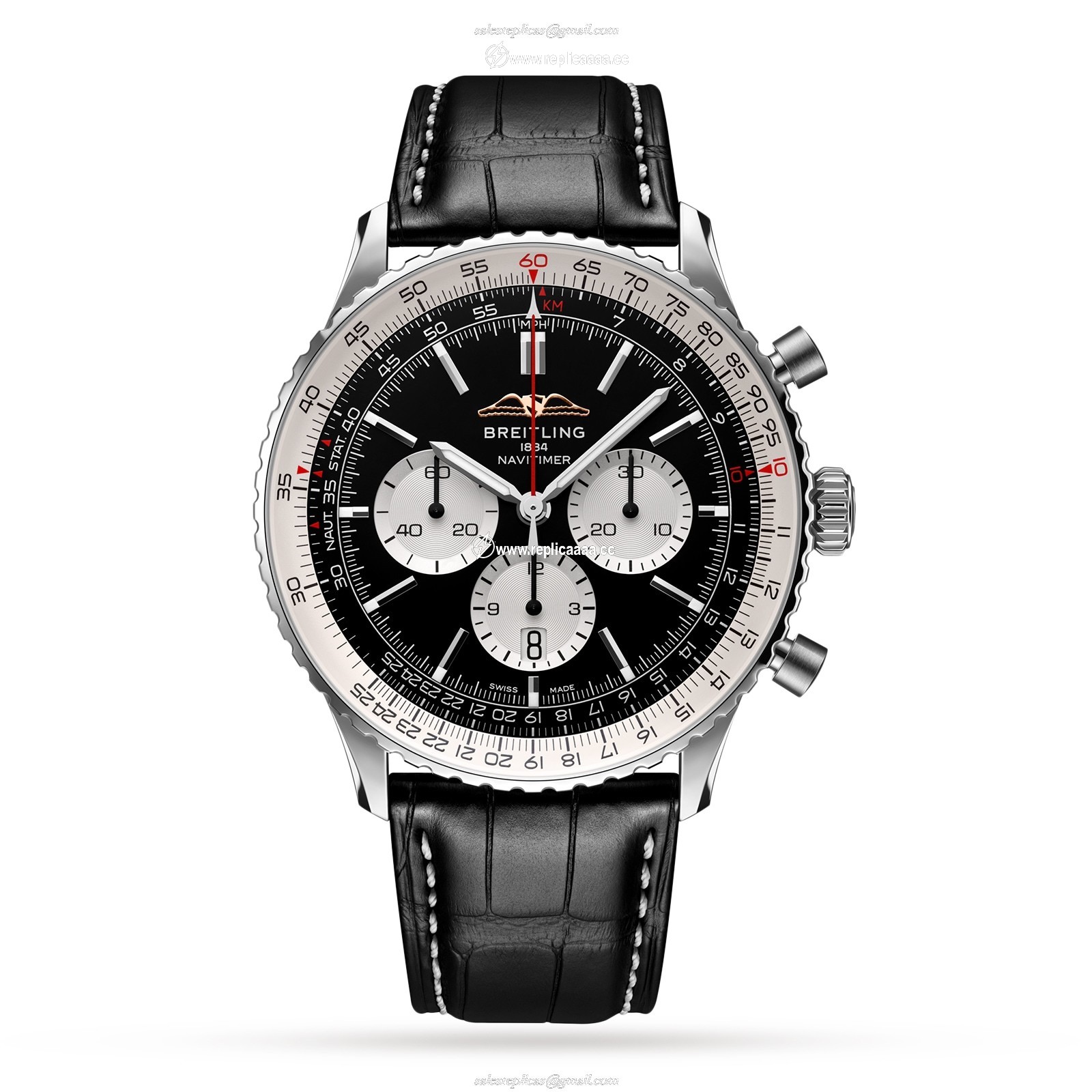 Breitling Navitimer B01 Chronograph 46 Stainless Steel Leather Strap details AB0137211B1P1 1 Breitling Navitimer B01 Chronograph 46 Stainless Steel Leather Strap details AB0137211B1P1