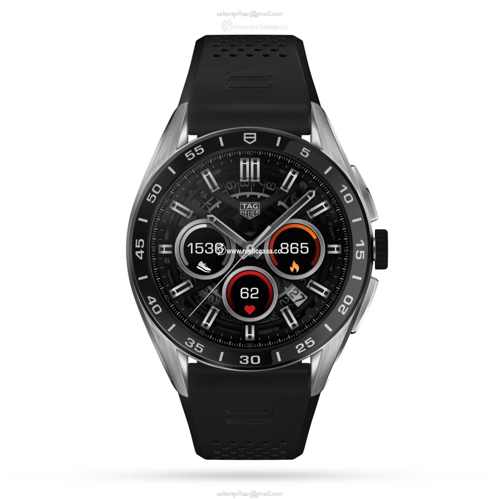 TAG Heuer Connected Calibre E4 45mm - 2022 - Steel Case - Black Rubber Strap SBR8A10.BT6259 1 TAG Heuer Connected Calibre E4 45mm - 2022 - Steel Case - Black Rubber Strap SBR8A10.BT6259