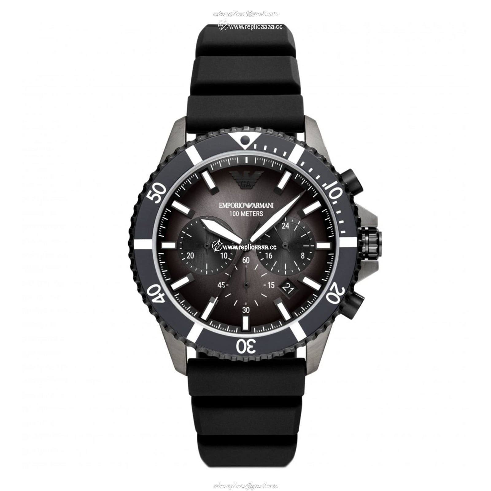 Emporio Armani Diver Mens details 43mm Grey AR11515