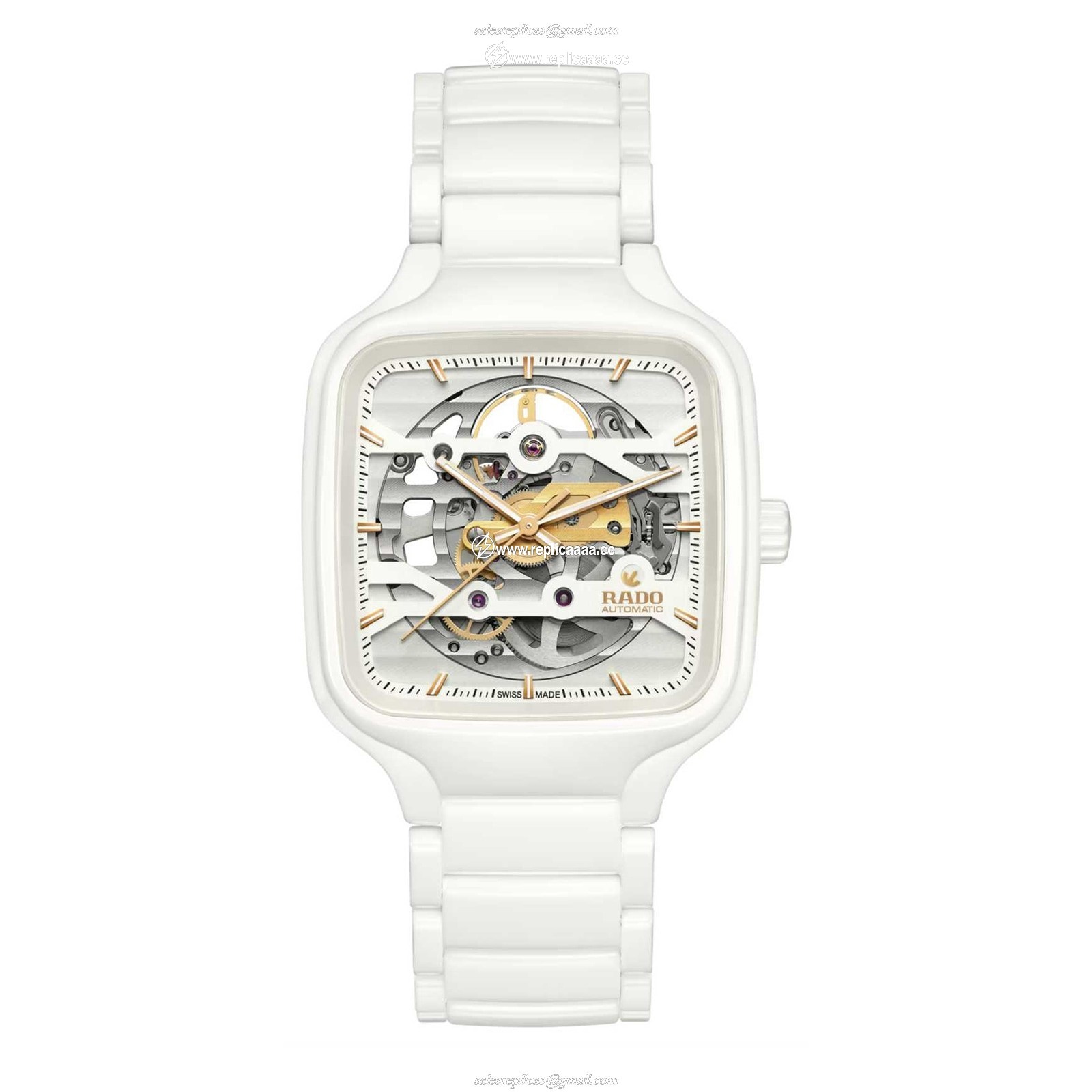 Rado True Square Automatic Skeleton 38mm Unisex details R27126012