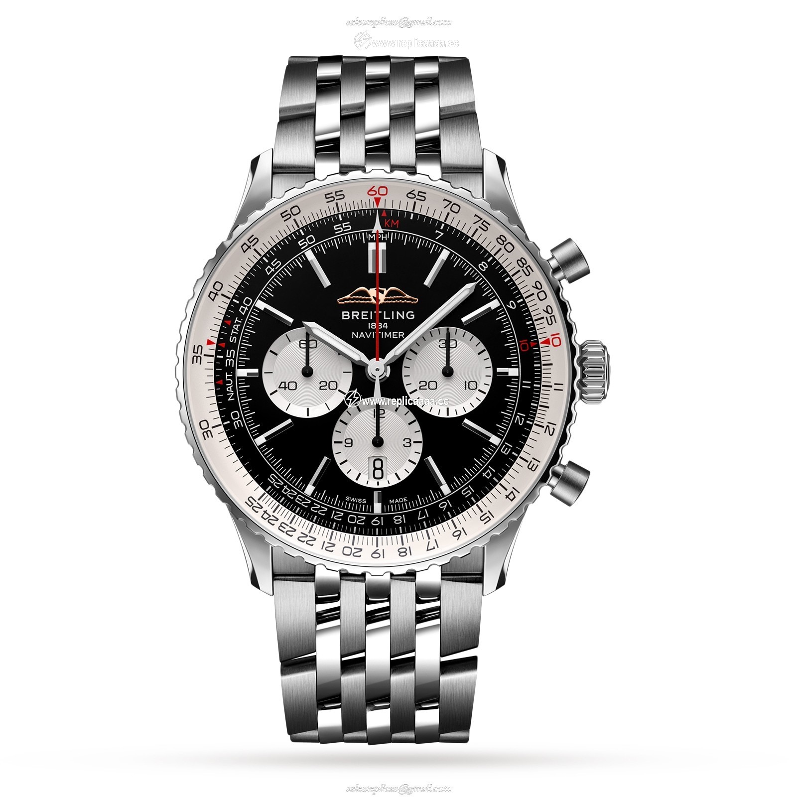 Breitling Navitimer B01 Chronograph 46 Stainless Steel details AB0137211B1A1 1 Breitling Navitimer B01 Chronograph 46 Stainless Steel details AB0137211B1A1