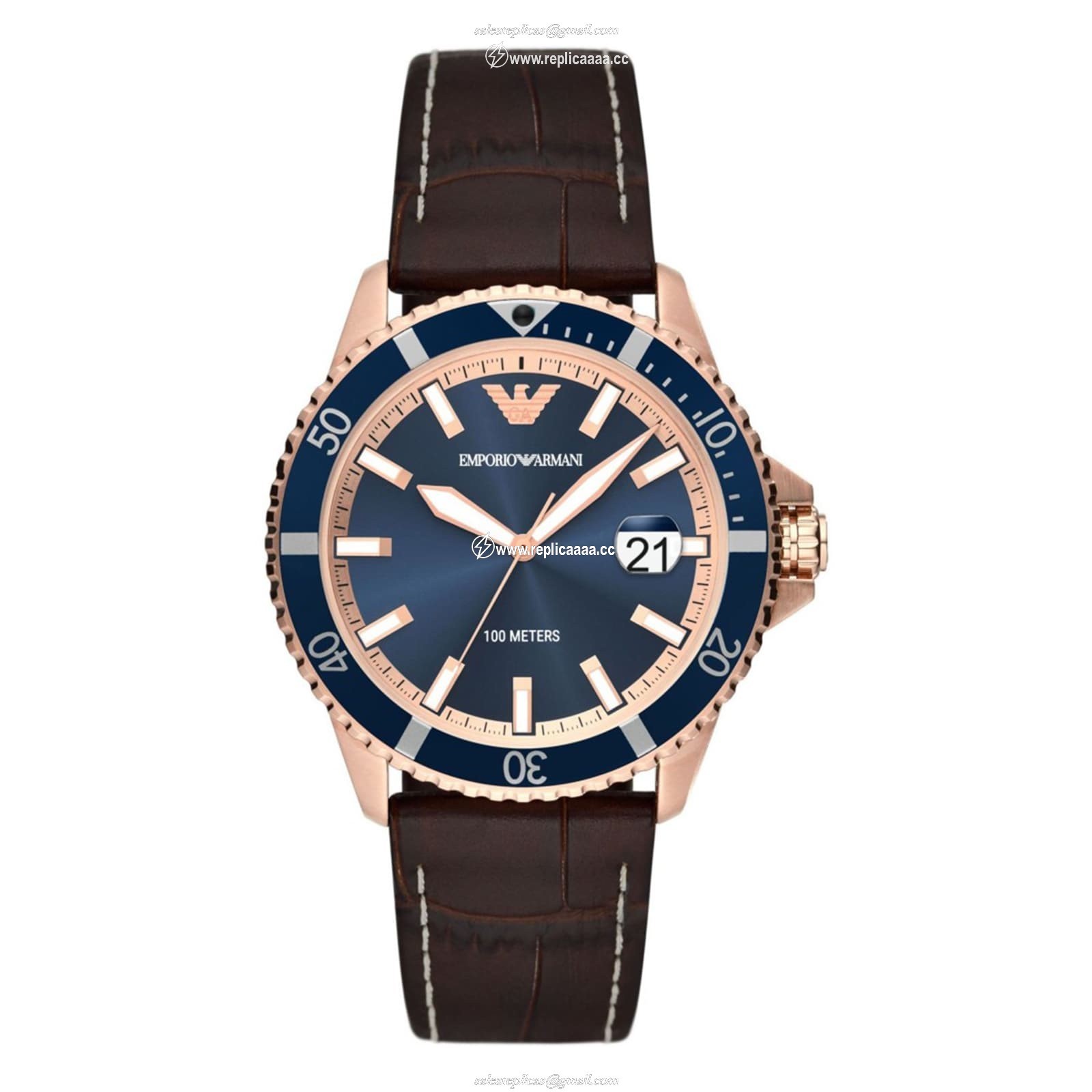 Emporio Armani Diver Mens details 42mm Blue AR11556 1 Emporio Armani Diver Mens details 42mm Blue AR11556