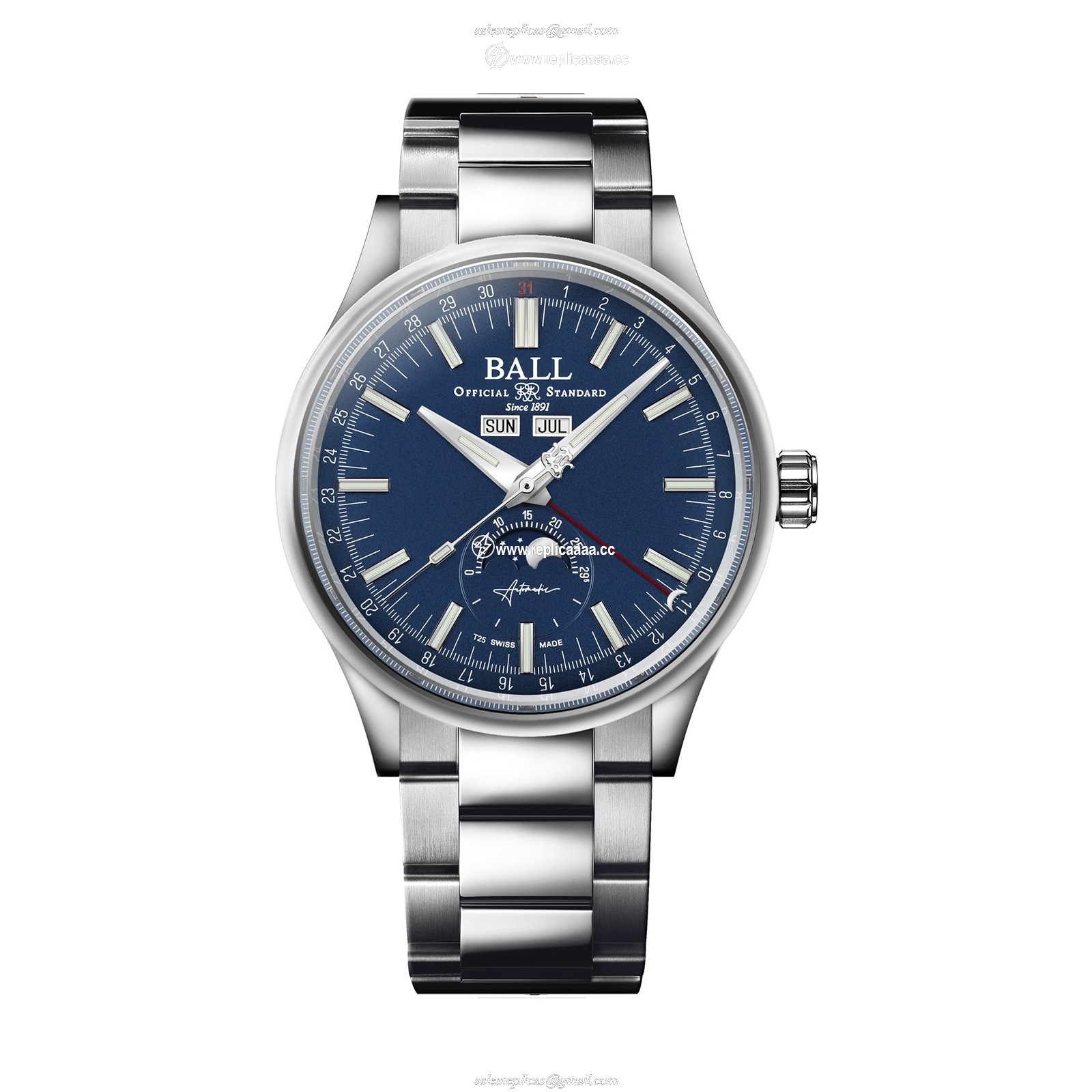 BALL Engineer II Moon Calendar 40mm Limited Edition Mens details Blue NM3016C-S1J-BE