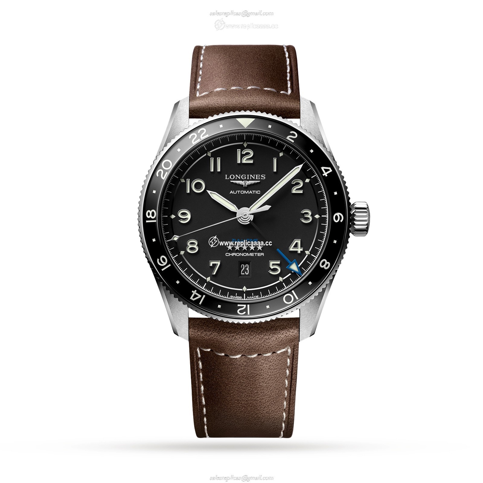 Longines Spirit Zulu Time Pioneering time zones 42mm L38124532 1 Longines Spirit Zulu Time Pioneering time zones 42mm L38124532