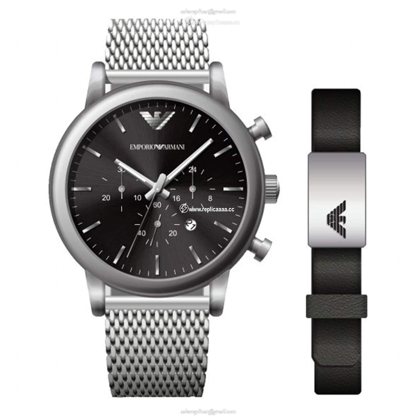 Emporio Armani Luigi 42.5mm Mens details and Bracelet Gift Set AR80062SET