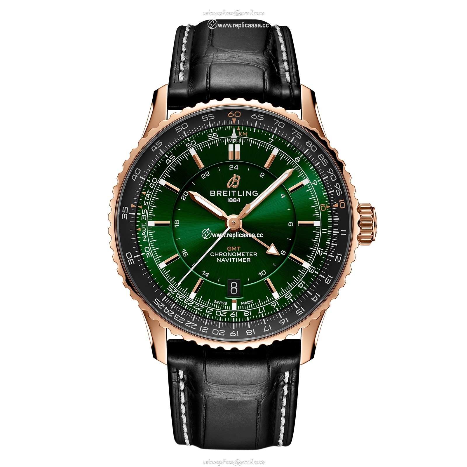Breitling Navitimer Automatic GMT 41mm Mens details Green R32310251L1P1 1 Breitling Navitimer Automatic GMT 41mm Mens details Green R32310251L1P1