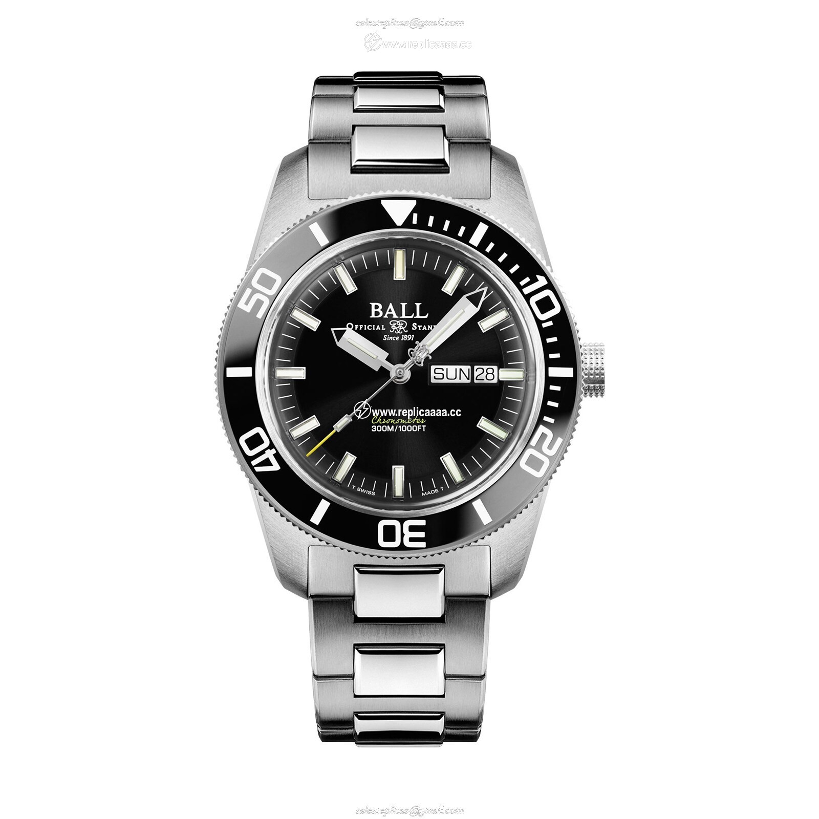 BALL Engineer Master II Skindiver Heritage 42mm Mens details Black DM3308A-SC-BK
