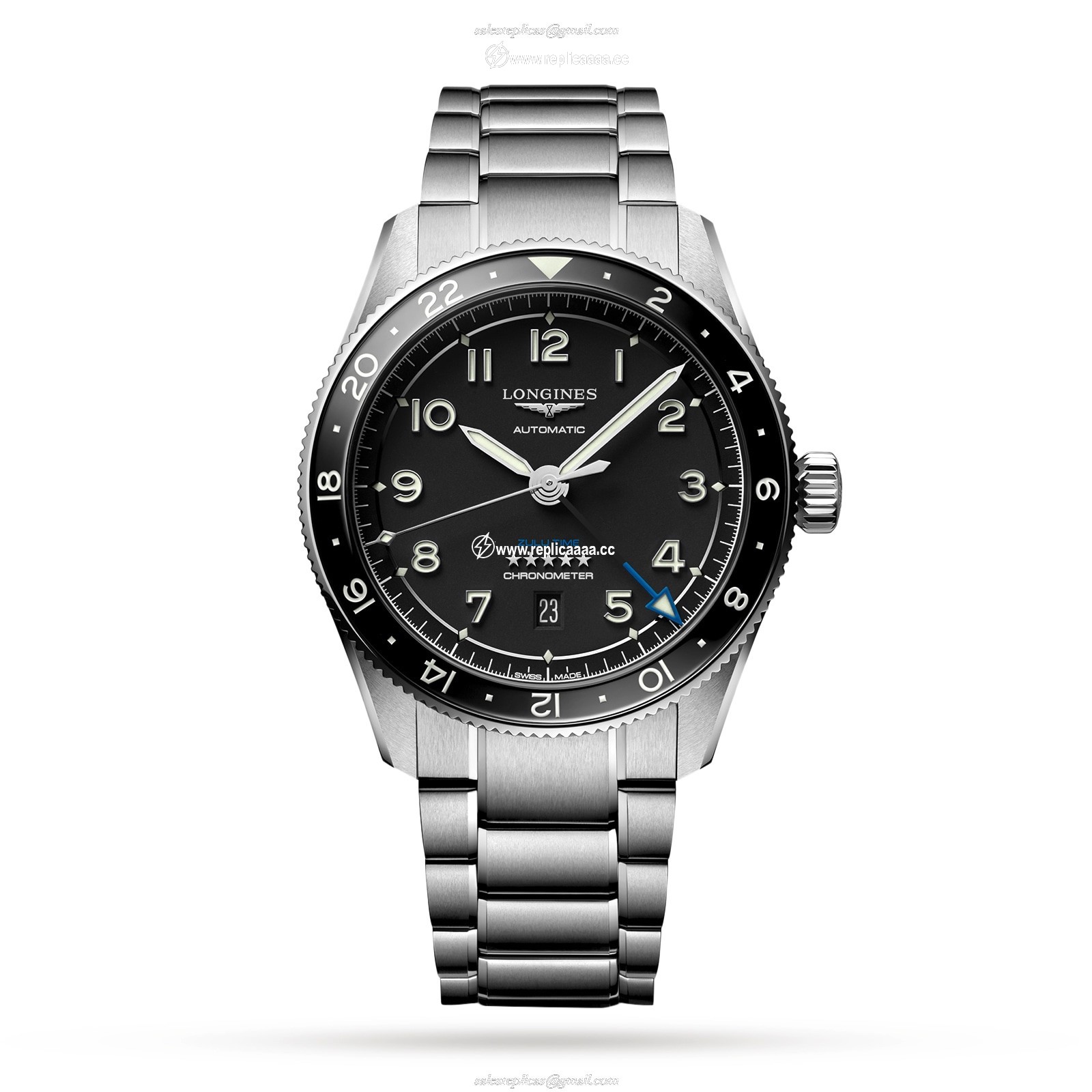 Longines Spirit Zulu Time Pioneering time zones 42mm L38124536 1 Longines Spirit Zulu Time Pioneering time zones 42mm L38124536