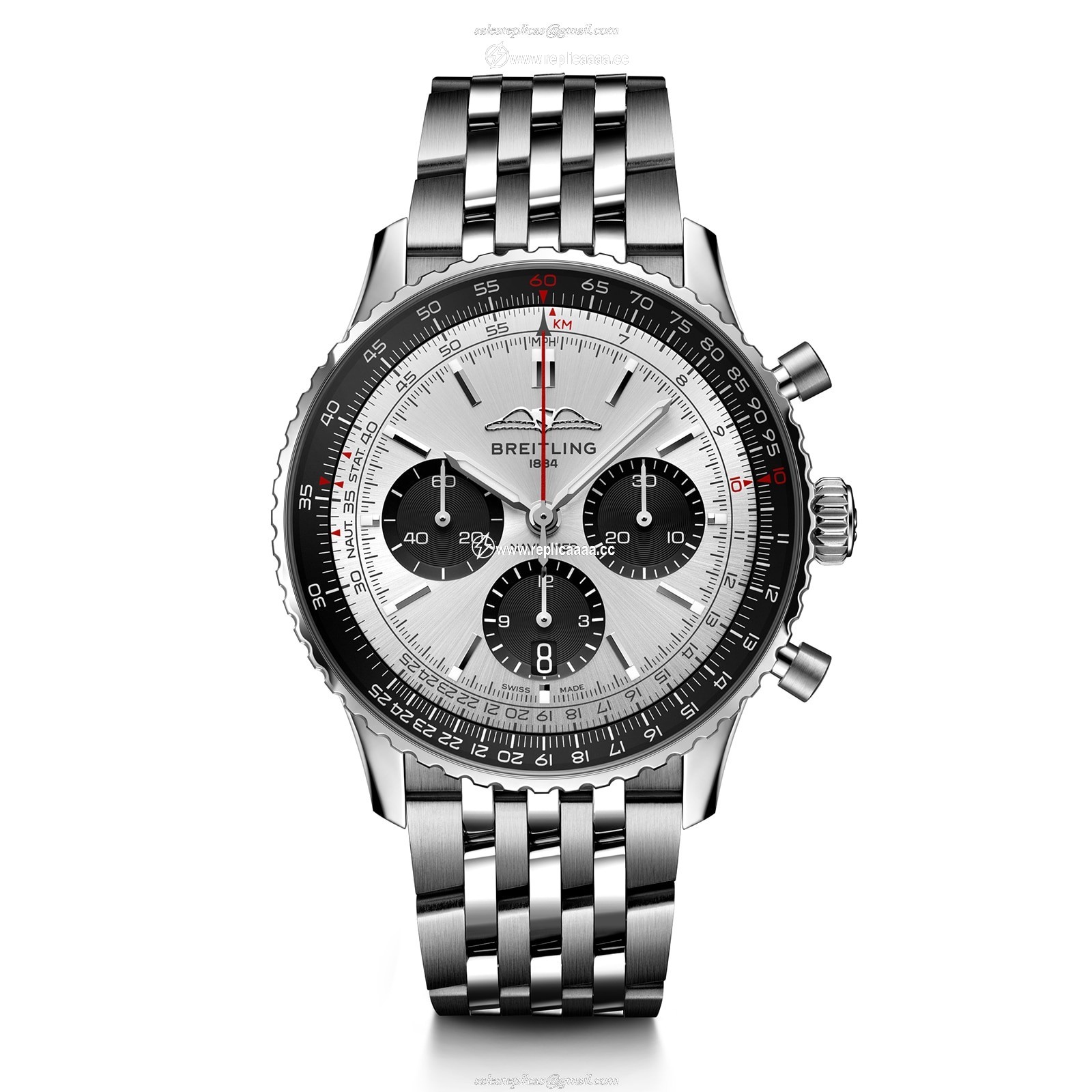 Breitling Navitimer B01 Chronograph 43 Silver details AB0138241G1A1