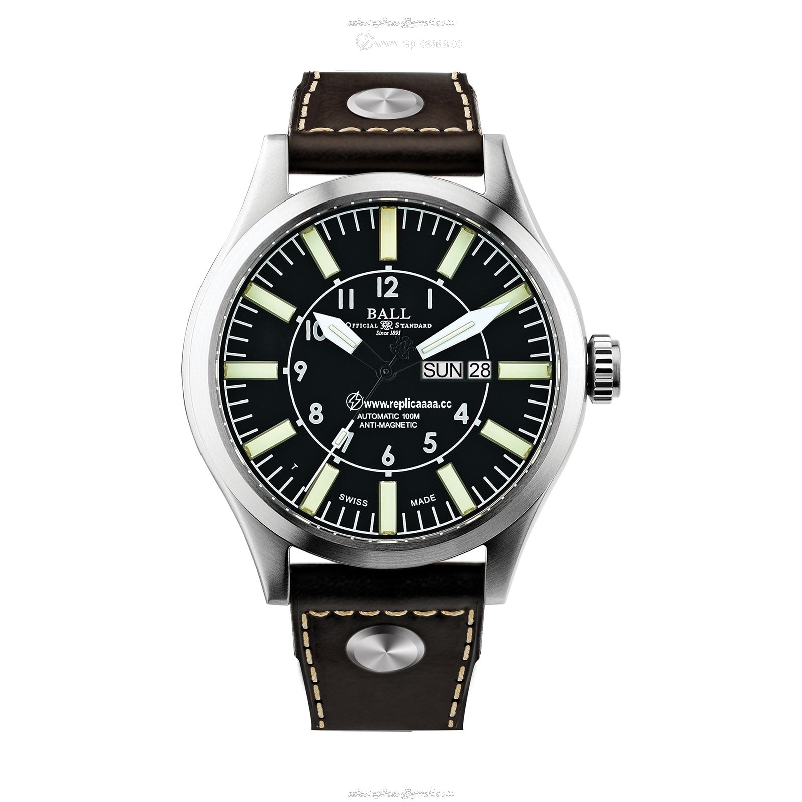 BALL Engineer Master II Aviator 46mm Mens details Black NM1080C-L13-BK