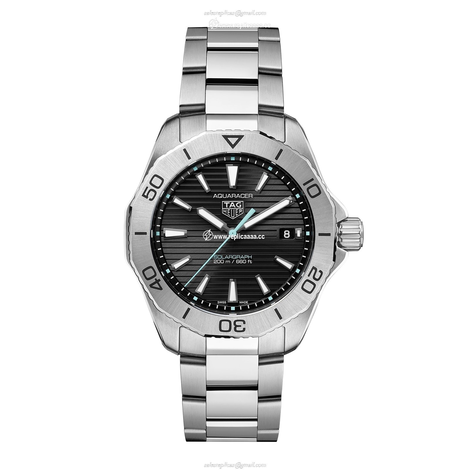 TAG Heuer Aquaracer 200 Professional Solargraph 40mm Mens details Black WBP1114.BA0000 1 TAG Heuer Aquaracer 200 Professional Solargraph 40mm Mens details Black WBP1114.BA0000