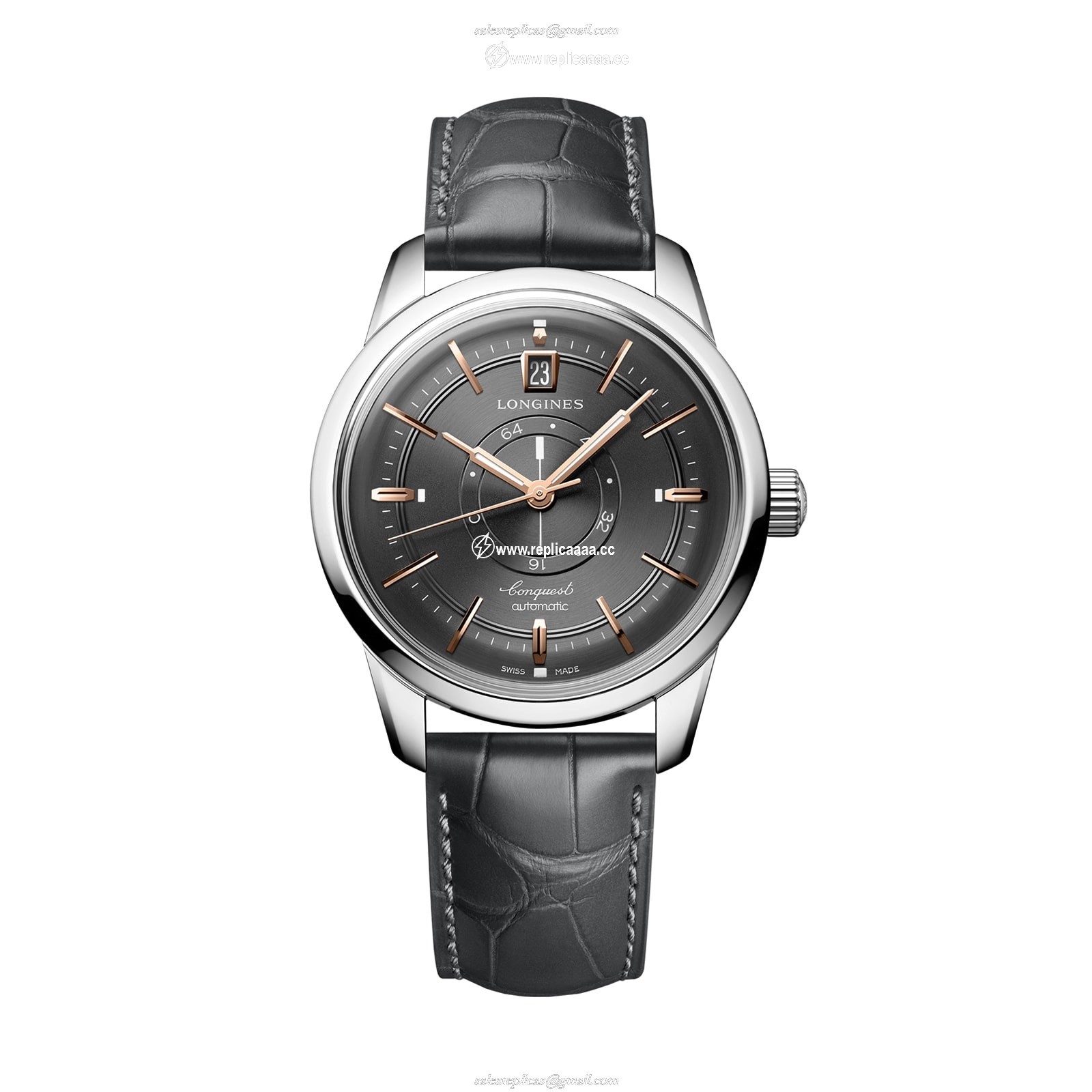 Longines Conquest Heritage Central Power Reserve 38mm Mens details Grey L16484622