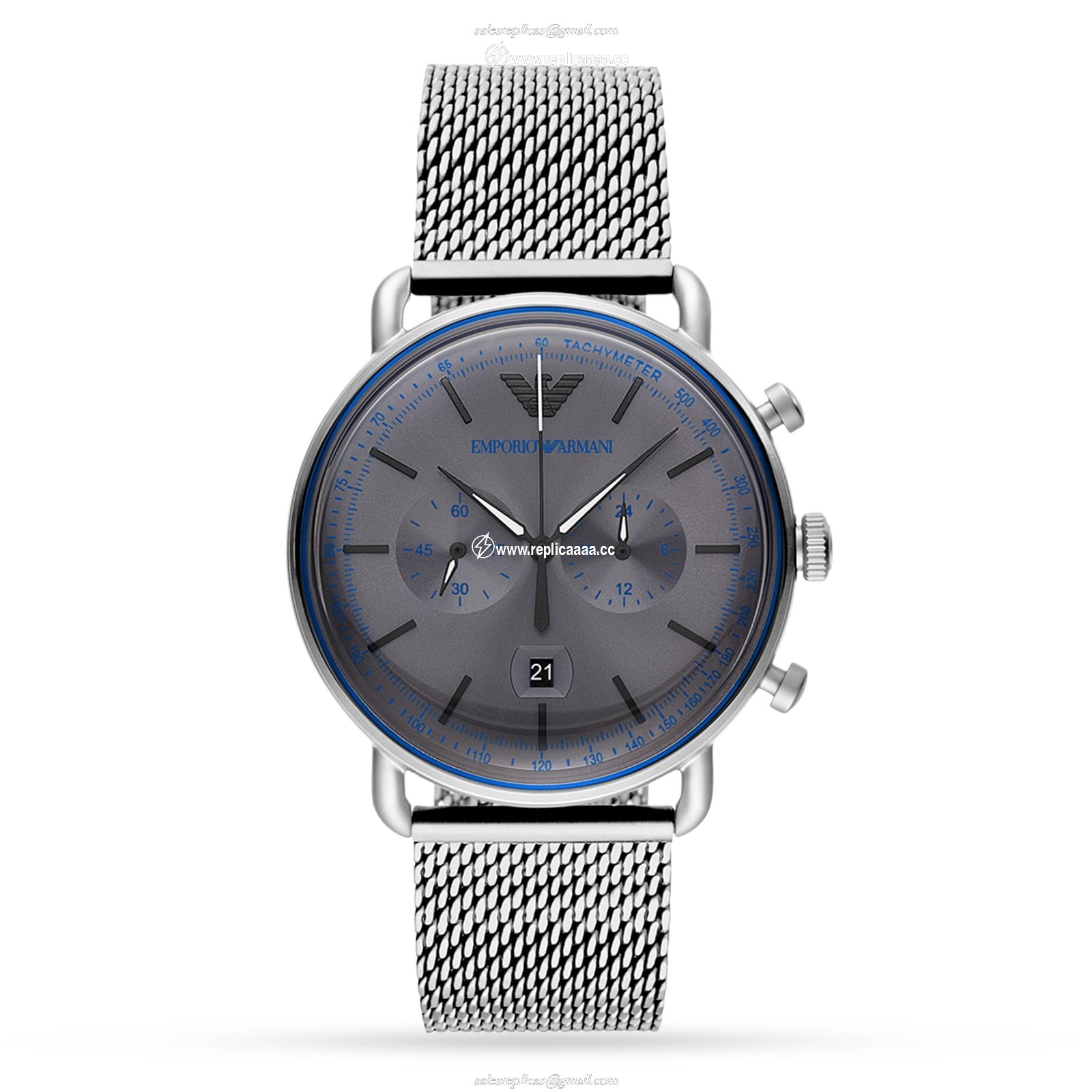 Emporio Armani Mens Stainless Steel Mesh details AR11383 1 Emporio Armani Mens Stainless Steel Mesh details AR11383