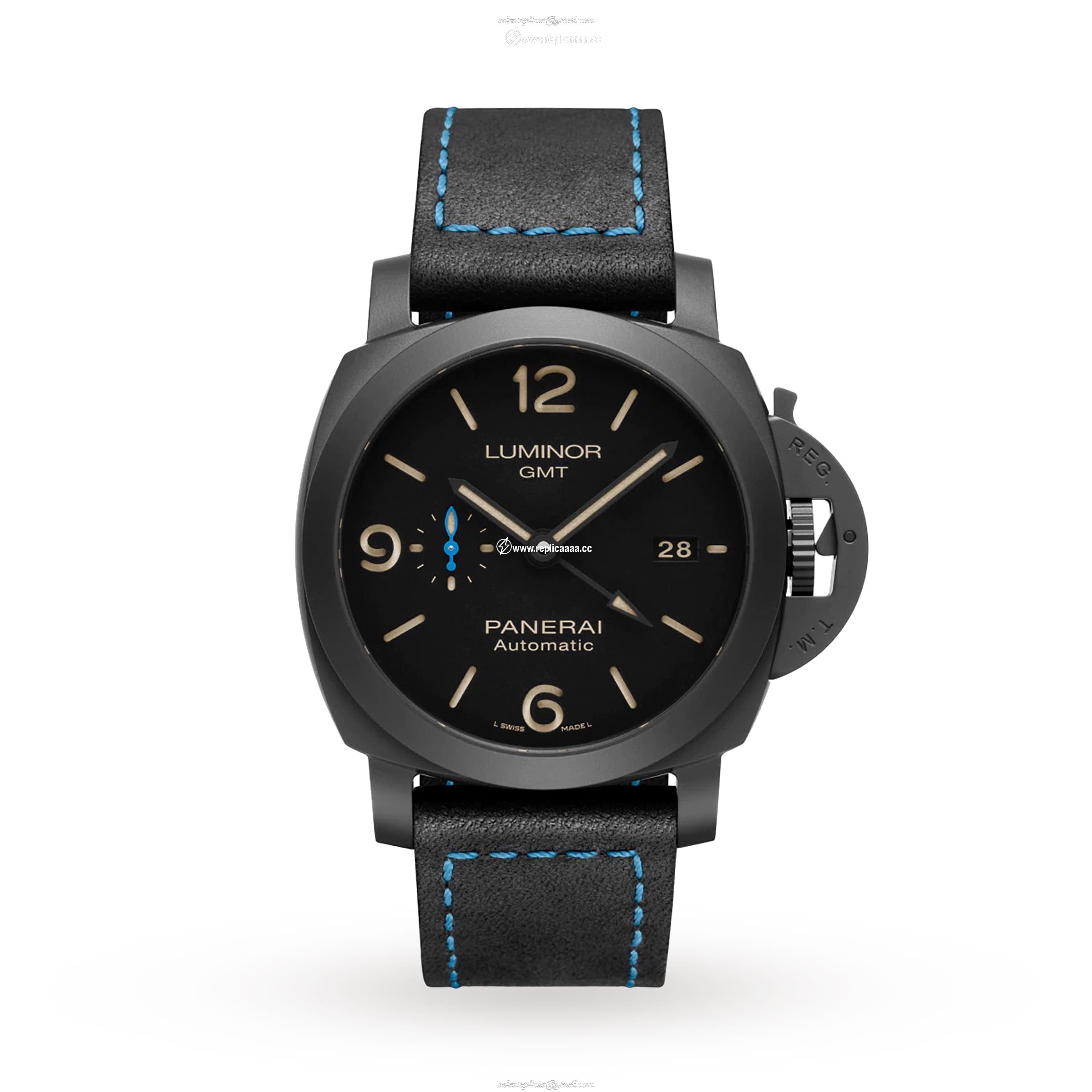 Panerai Luminor GMT 44mm Mens details PAM01441 1 Panerai Luminor GMT 44mm Mens details PAM01441