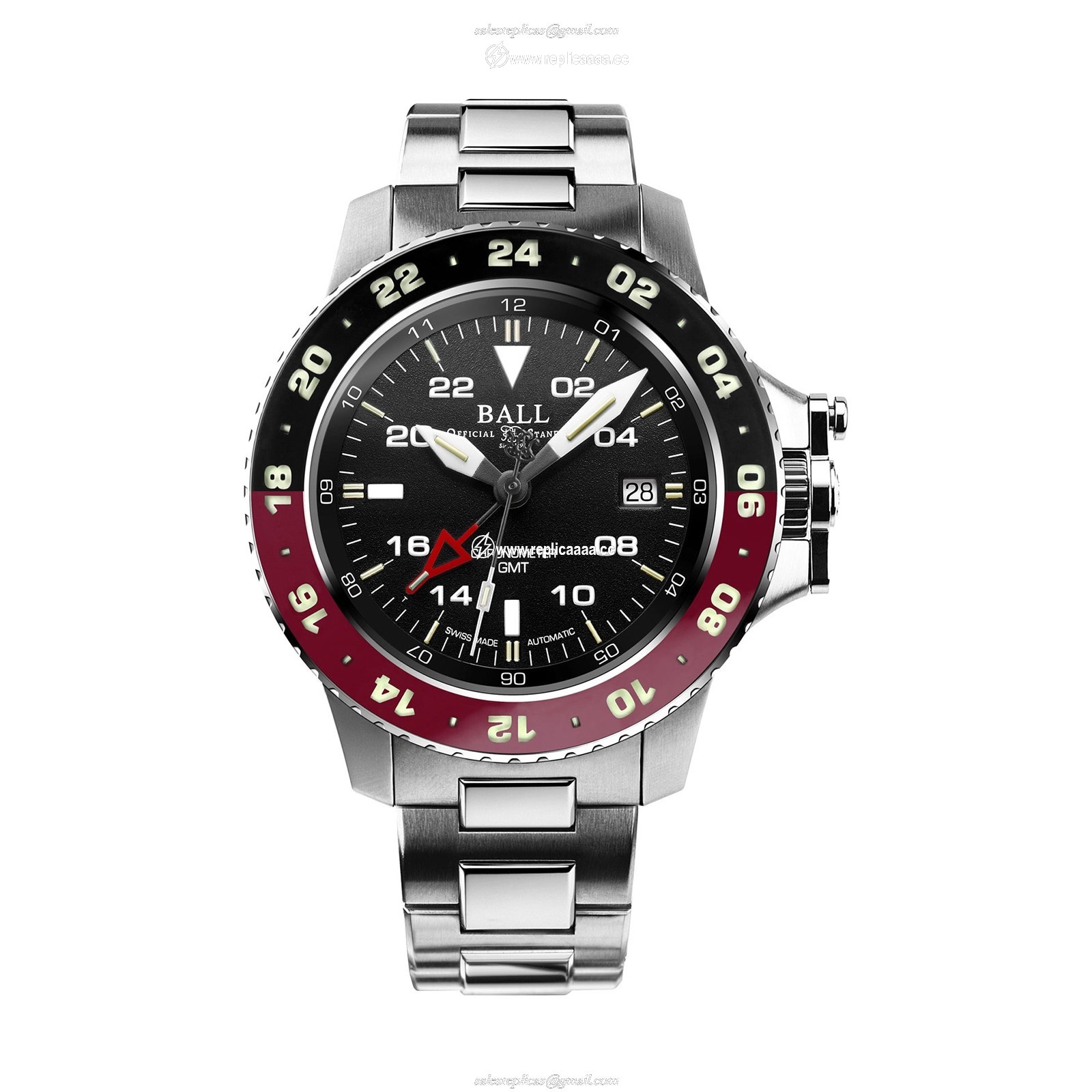 BALL Engineer Hydrocarbon AeroGMT II 40mm Mens details Black And Red DG2118C-S3C-BK 1 BALL Engineer Hydrocarbon AeroGMT II 40mm Mens details Black And Red DG2118C-S3C-BK