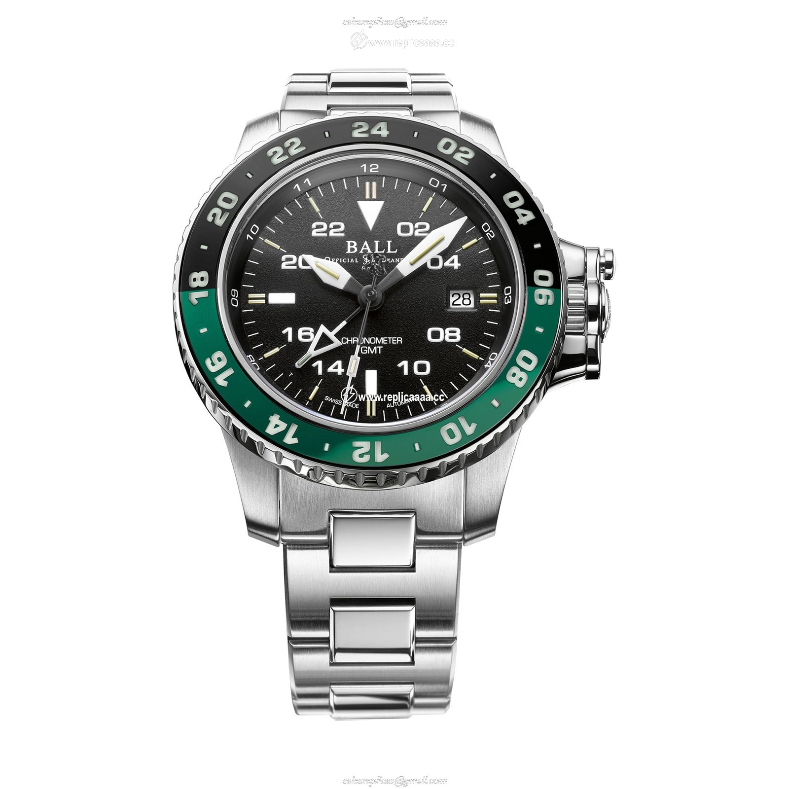 BALL Engineer Hydrocarbon AeroGMT II 42mm Mens details Black And Green DG2018C-S11C-BK