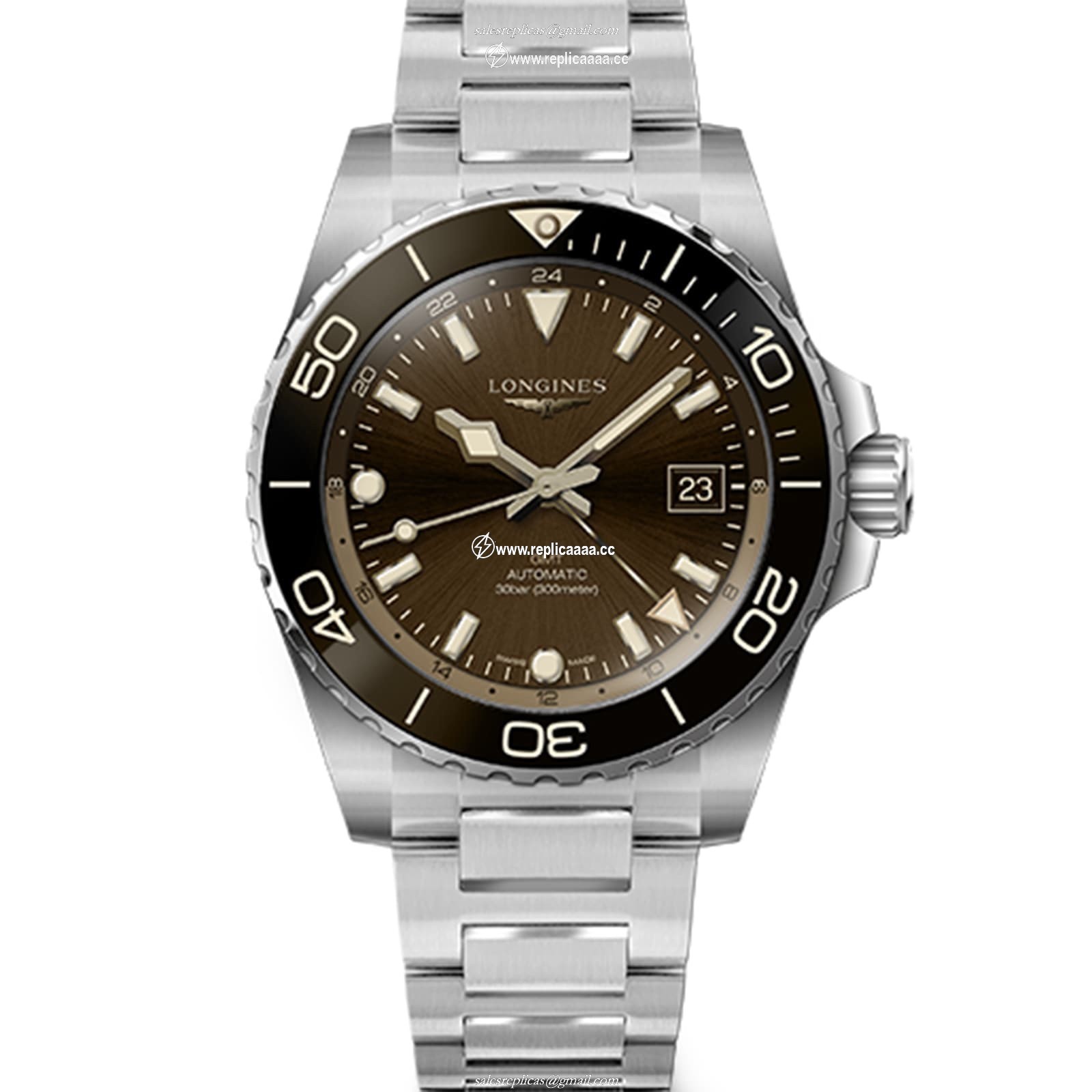 Longines Hydroconquest 41mm Mens details Brown Stainless Steel L37904666 1 Longines Hydroconquest 41mm Mens details Brown Stainless Steel L37904666
