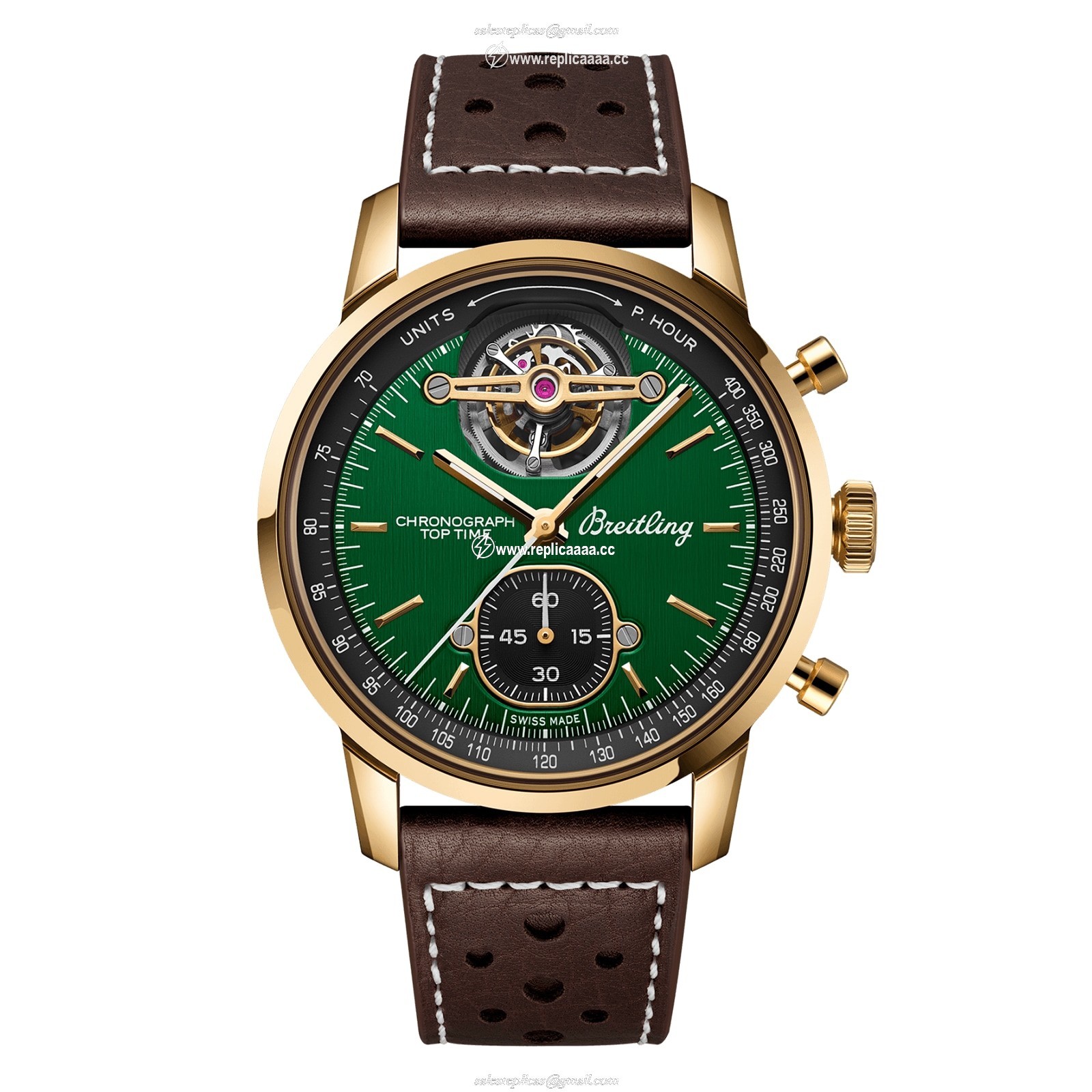 Breitling Top Time B21 Ford Mustang Tourbillon 42mm Mens details Green NB21251A1L1X1