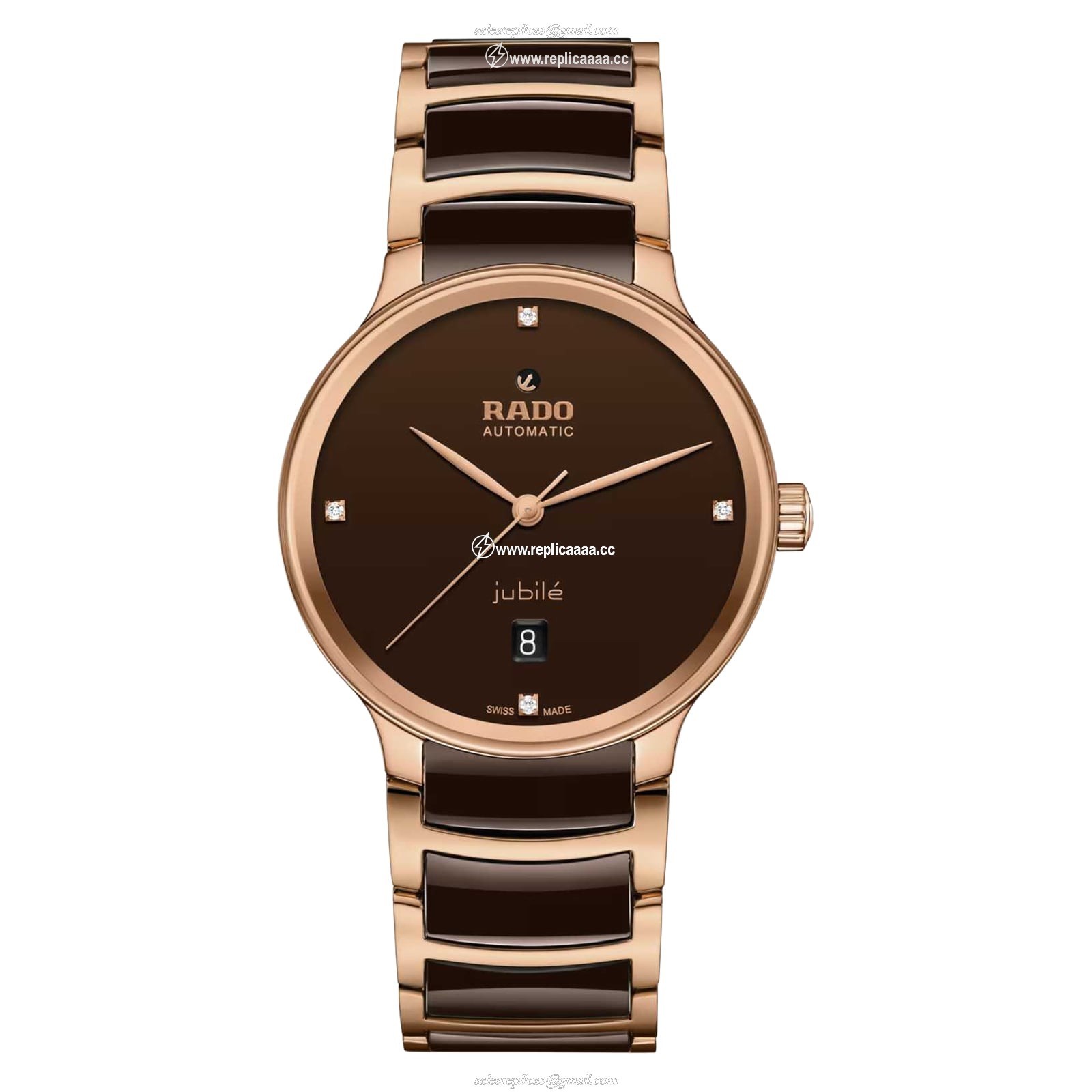 Rado Centrix Jubile Automatic Diamond 39.5mm Unisex details Brown R30017712