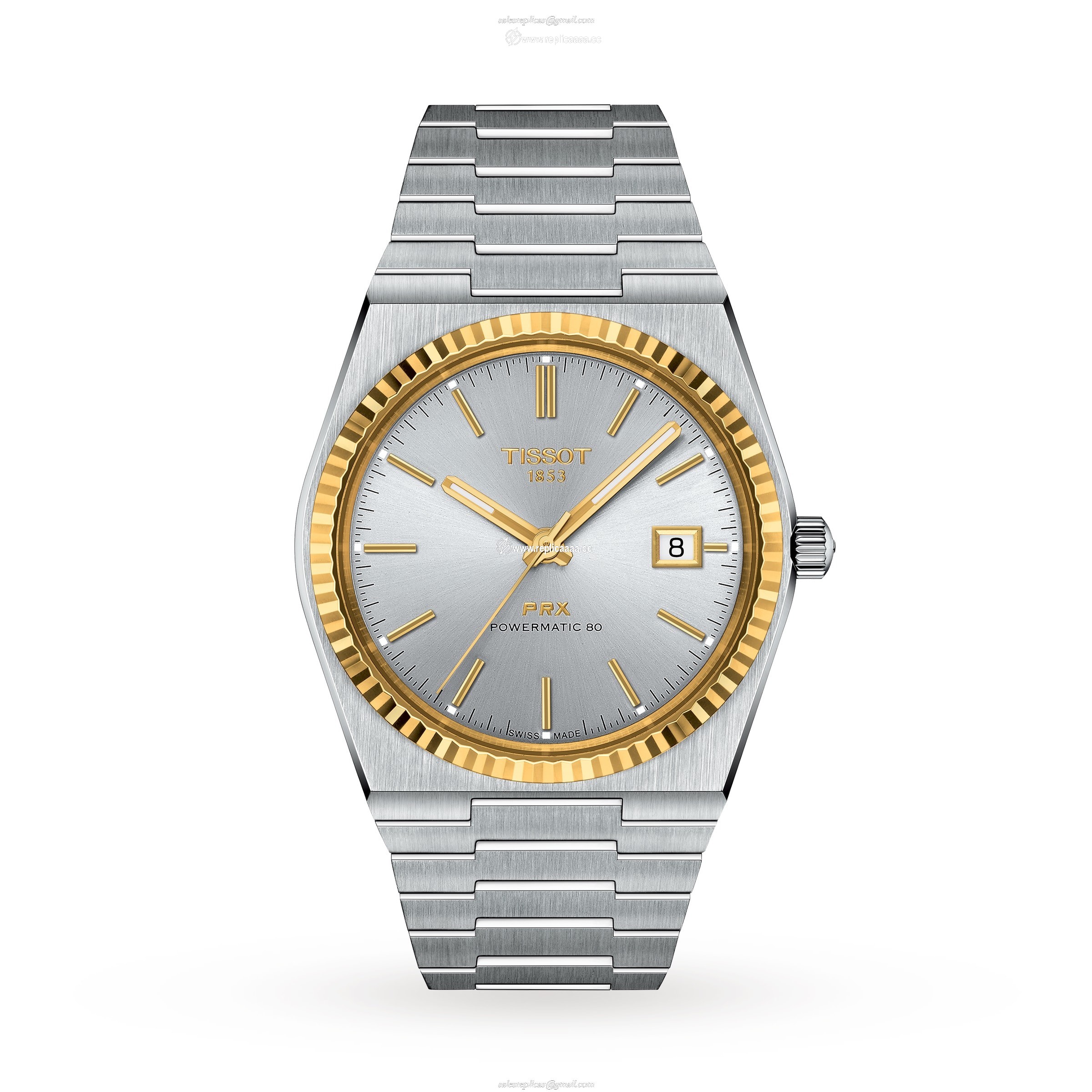 Tissot PRX Powermatic 80 Steel and 18K Gold Bezel 40mm T9314074103101