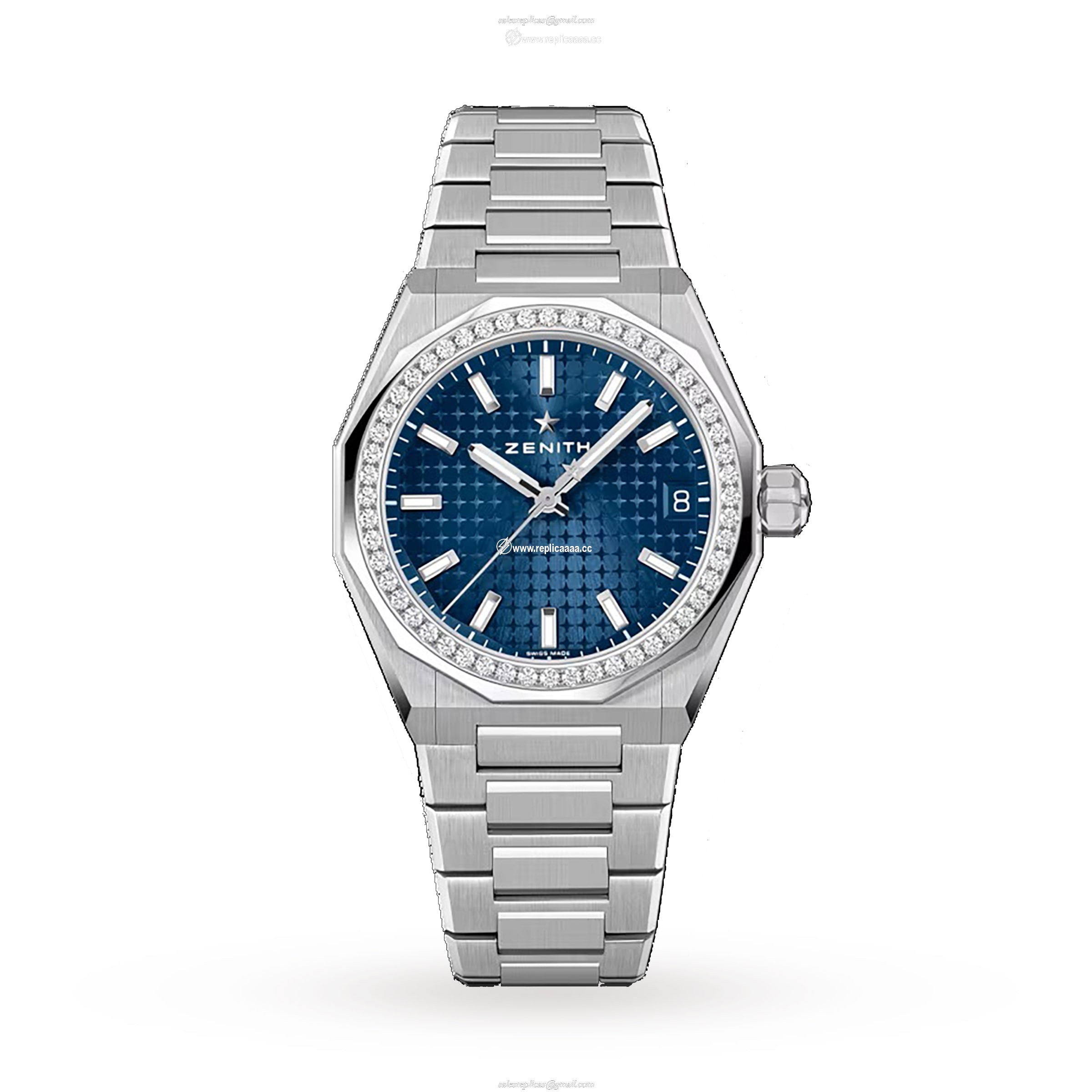 Zenith Defy Skyline 36mm Steel and Diamonds Automatic details - Blue 16.9400.670/51.I001 1 Zenith Defy Skyline 36mm Steel and Diamonds Automatic details - Blue 16.9400.670/51.I001